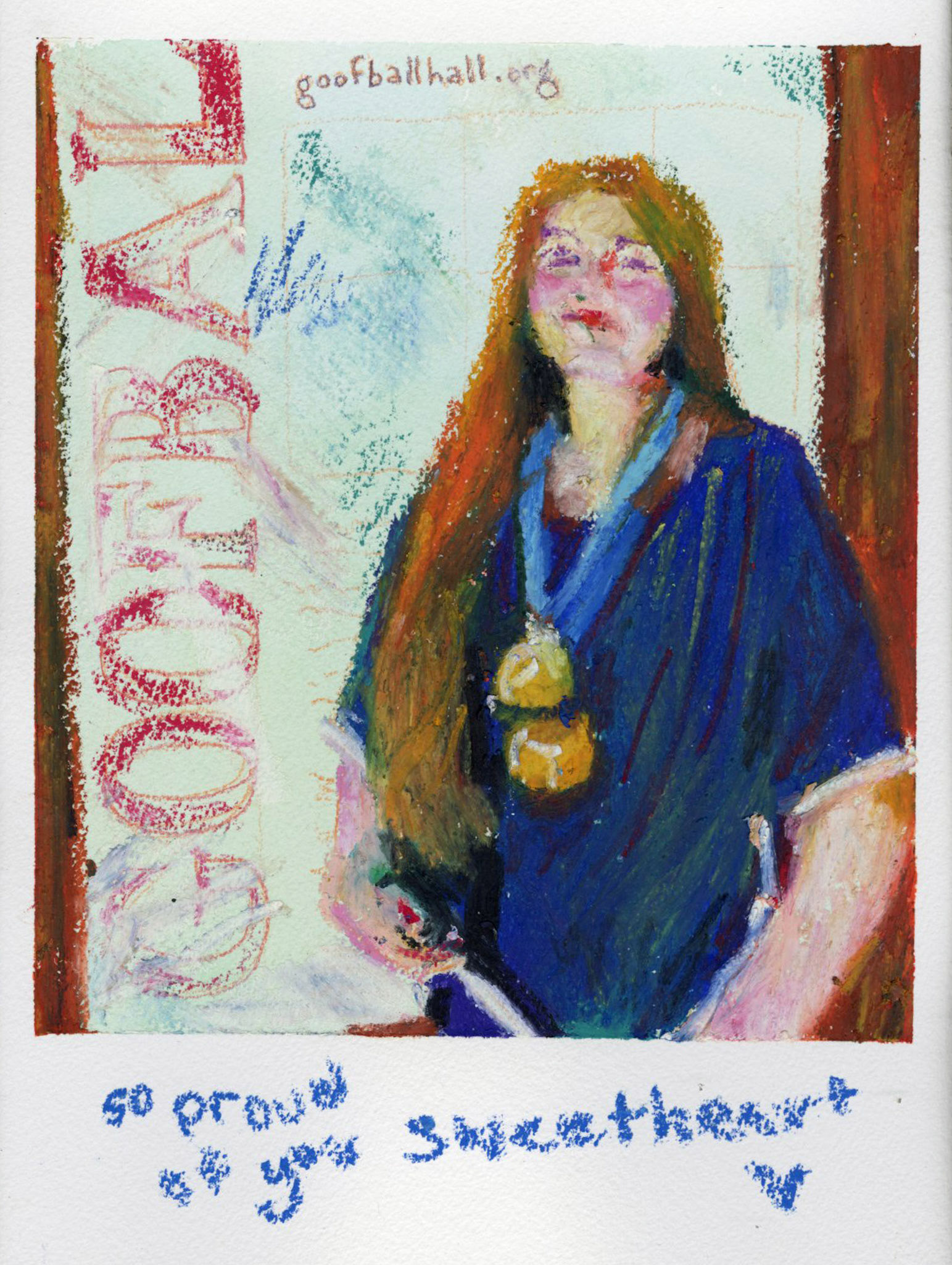 Goofball Hall, pastel, 8.5" x 11", 2024