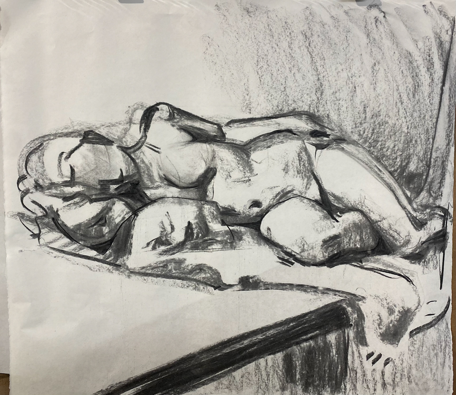 Figure #1, charcoal on paper, 18" x 24", 2023