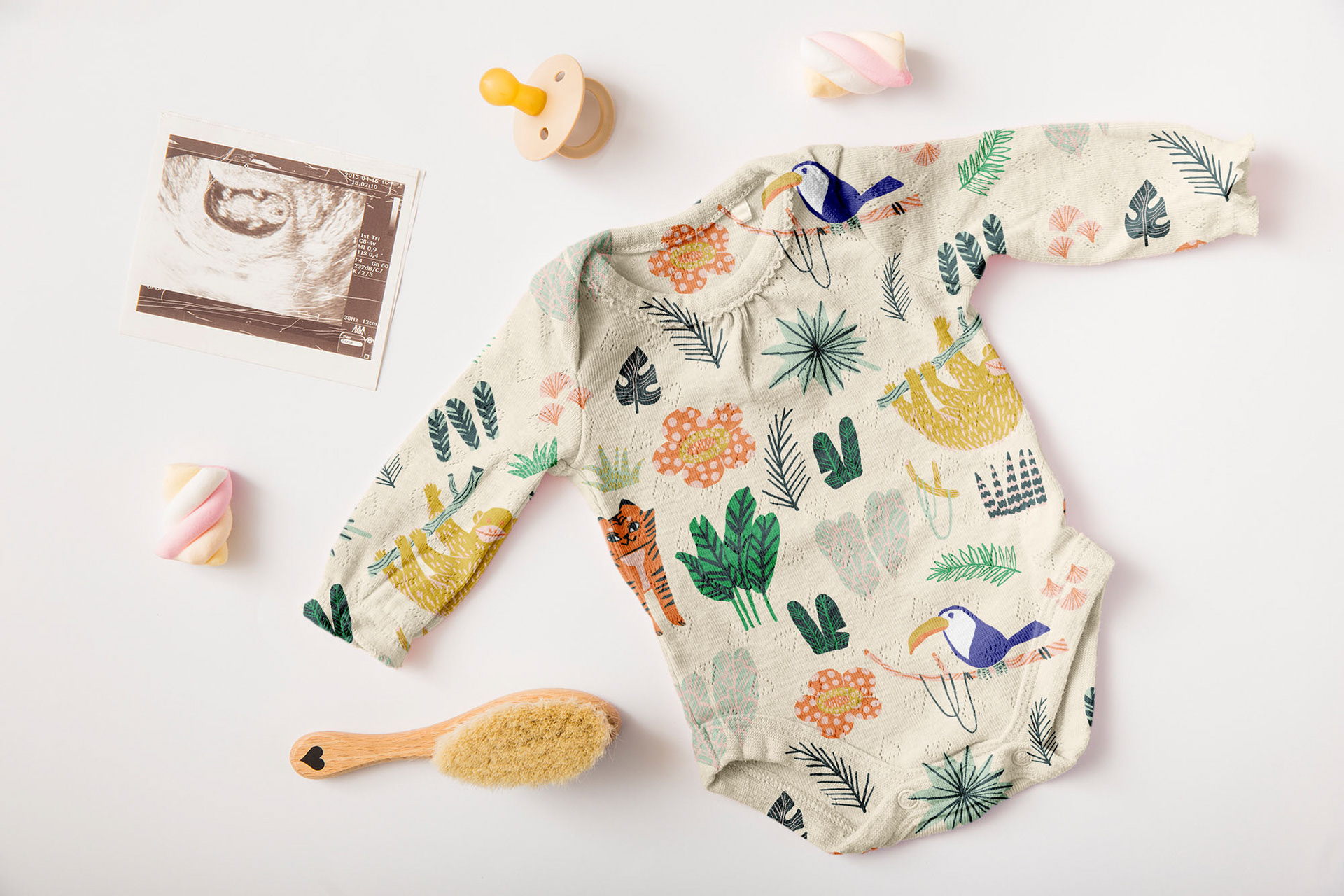 baby onesie superimposed