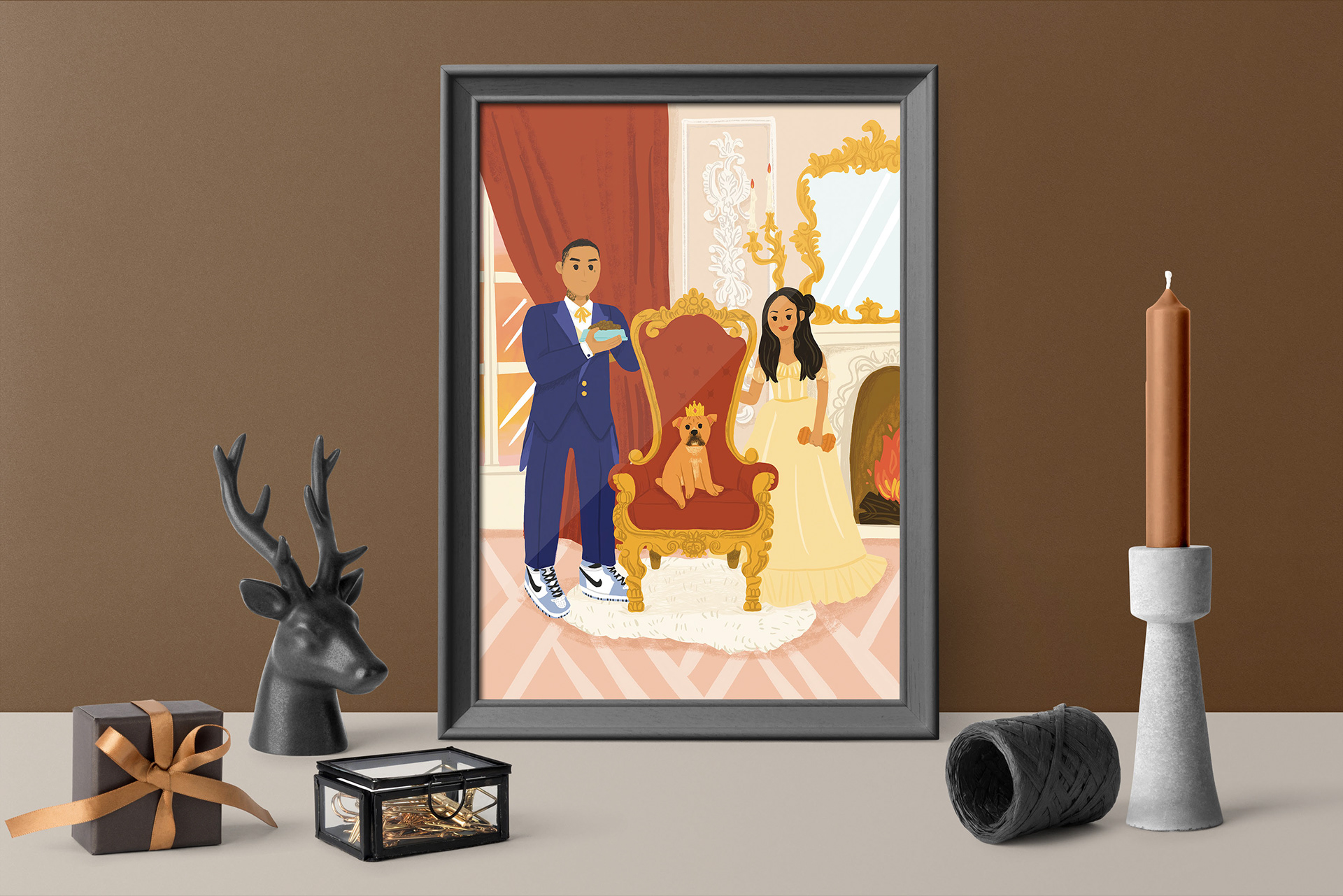 Superimposed portrait with black frame
