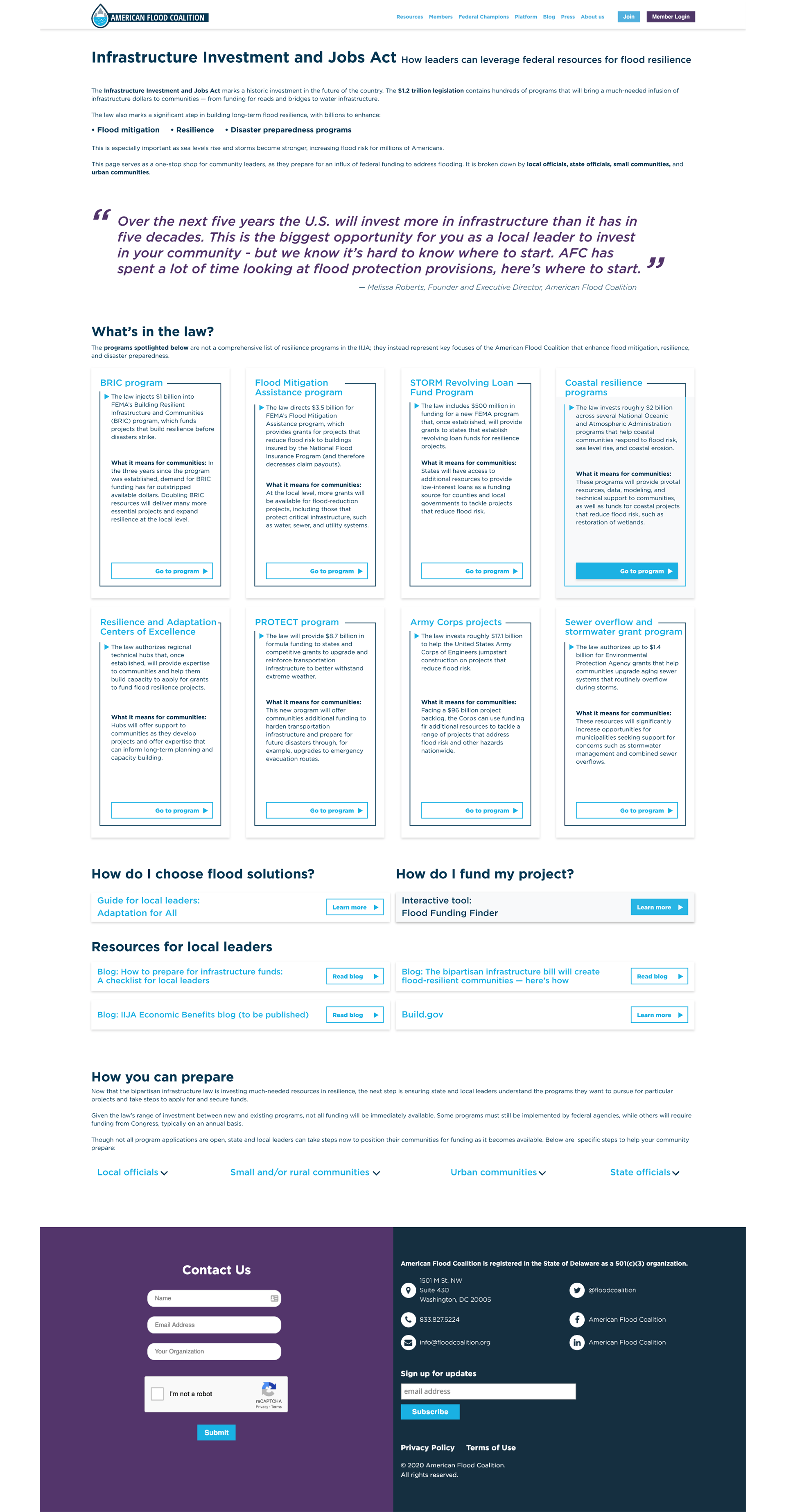 I designed this landing page to more easily digest all of the important information found in the Infrastructure Investment and Jobs Act. - 2022