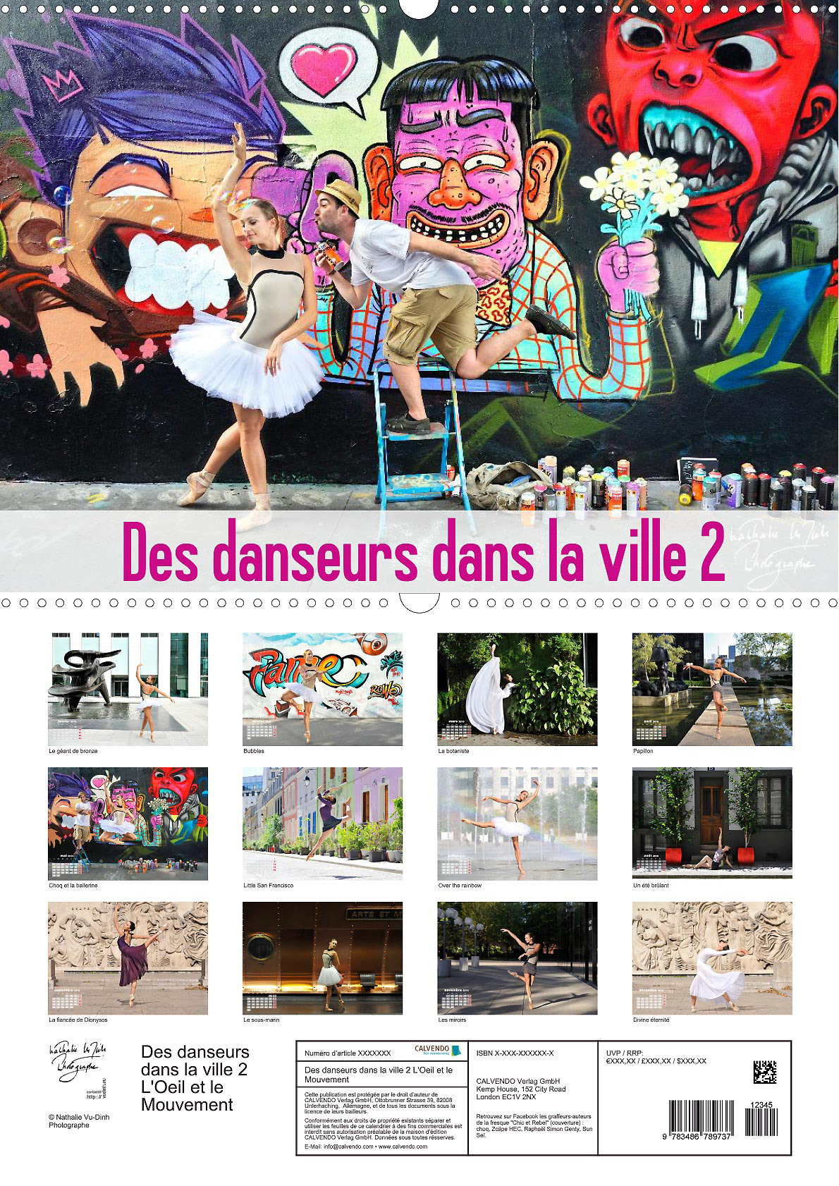 Calendrier DES DANSEURS DANS LA VILLE 1, formats A4, A3, A2