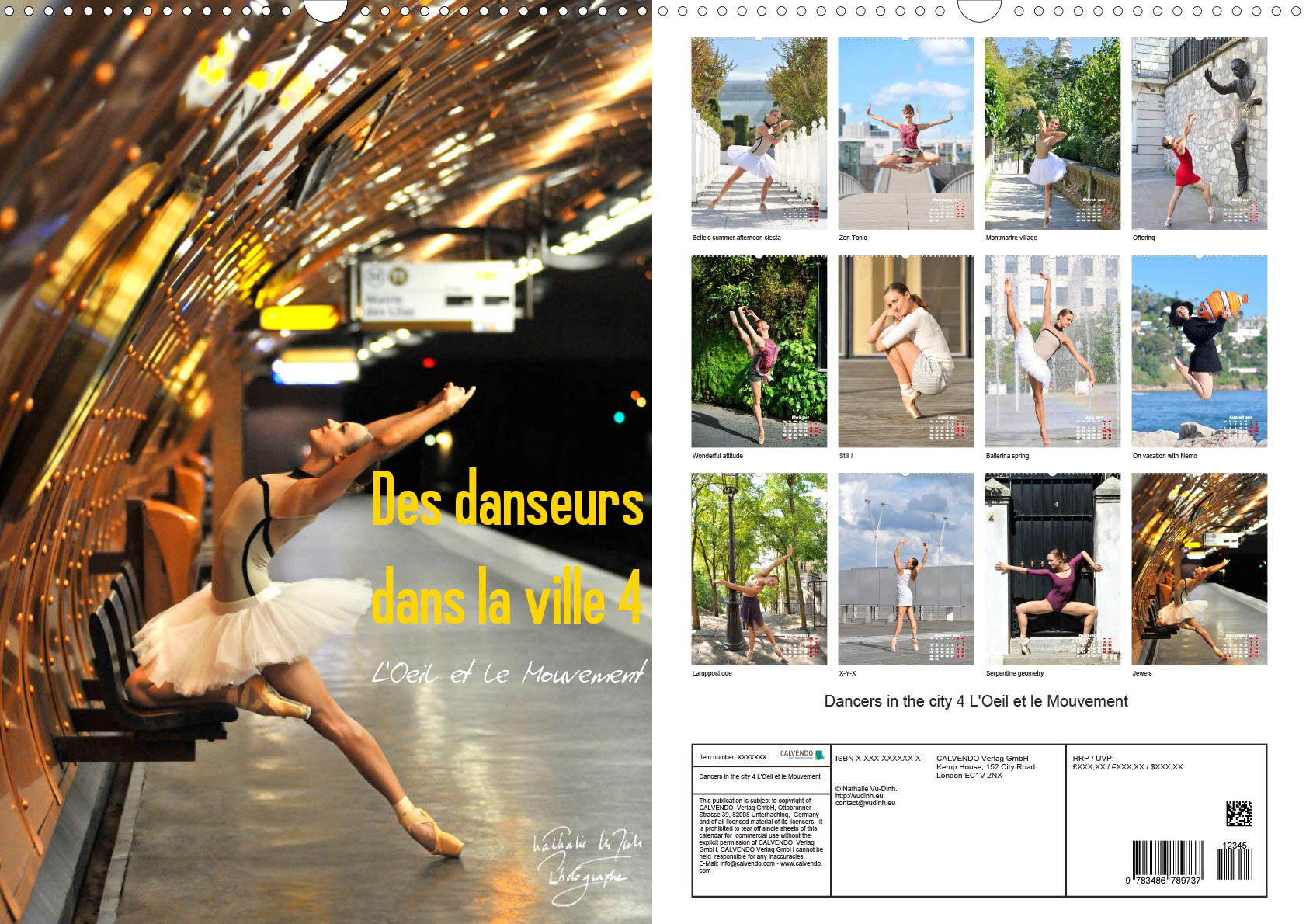 Calendrier DES DANSEURS DANS LA VILLE 4, formats A4, A3