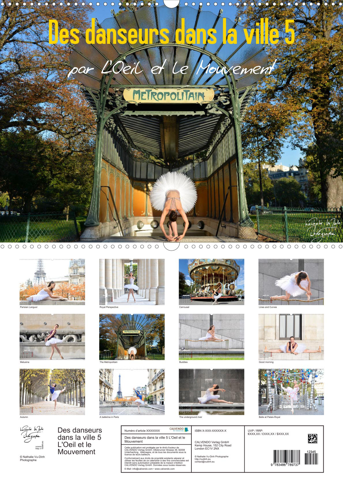 Calendrier DES DANSEURS DANS LA VILLE 5, formats A4, A3, A2