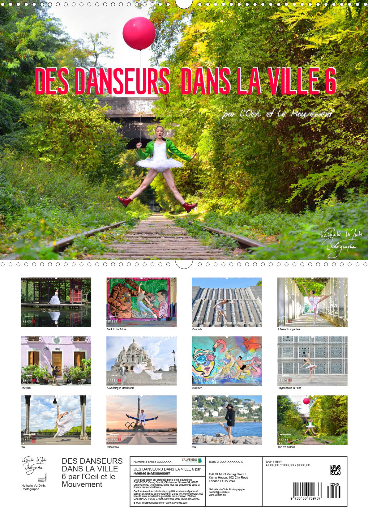 Calendrier DES DANSEURS DANS LA VILLE 6, formats A4, A3, A2