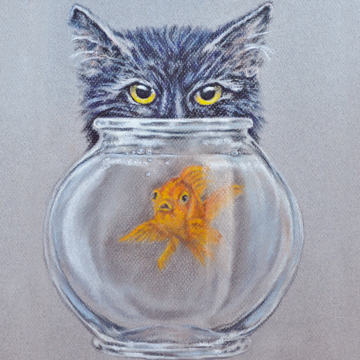 The Watcher - Pastel on Gray Mi-Teinte