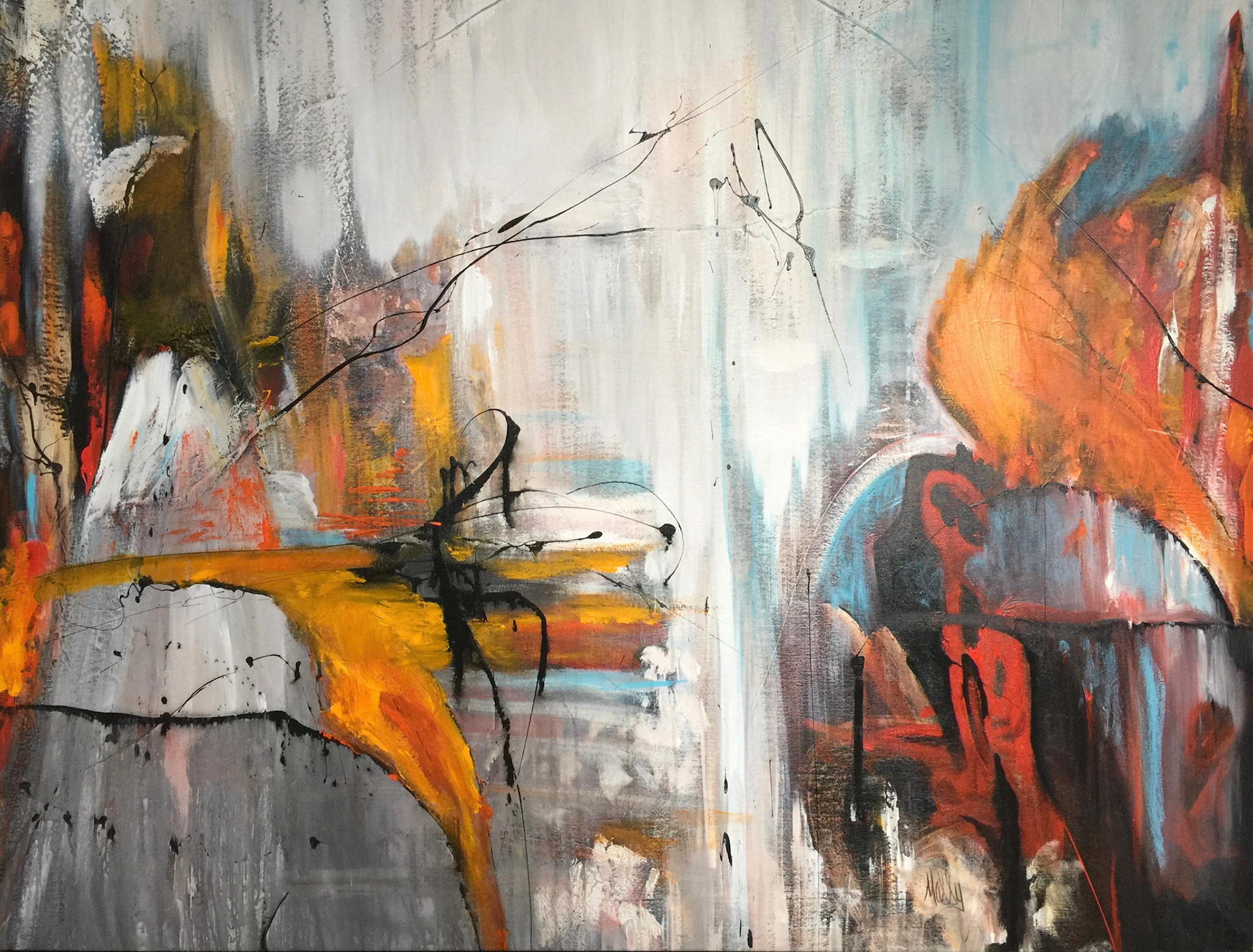 Postcard from Lemuria - 45"x59" - Mixed media on canvas