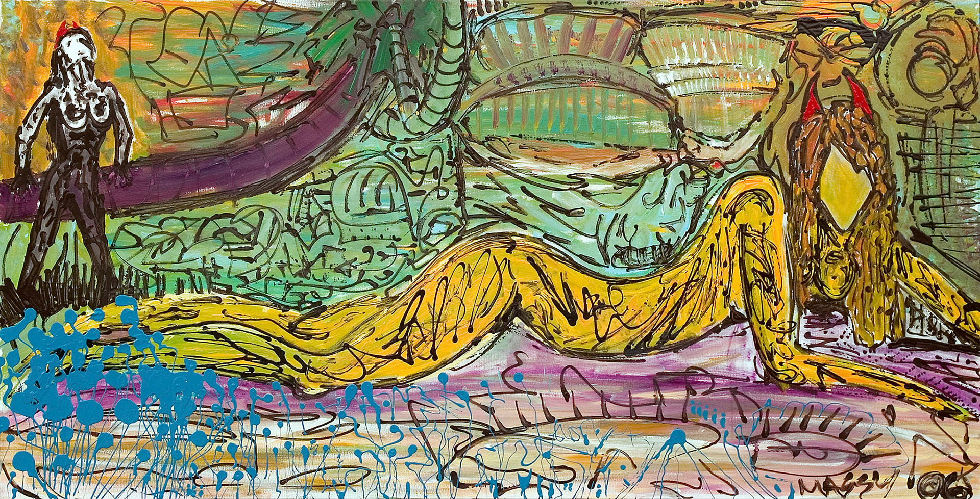 Beach Dreamin' - 36"x60" - Mixed media on canvas