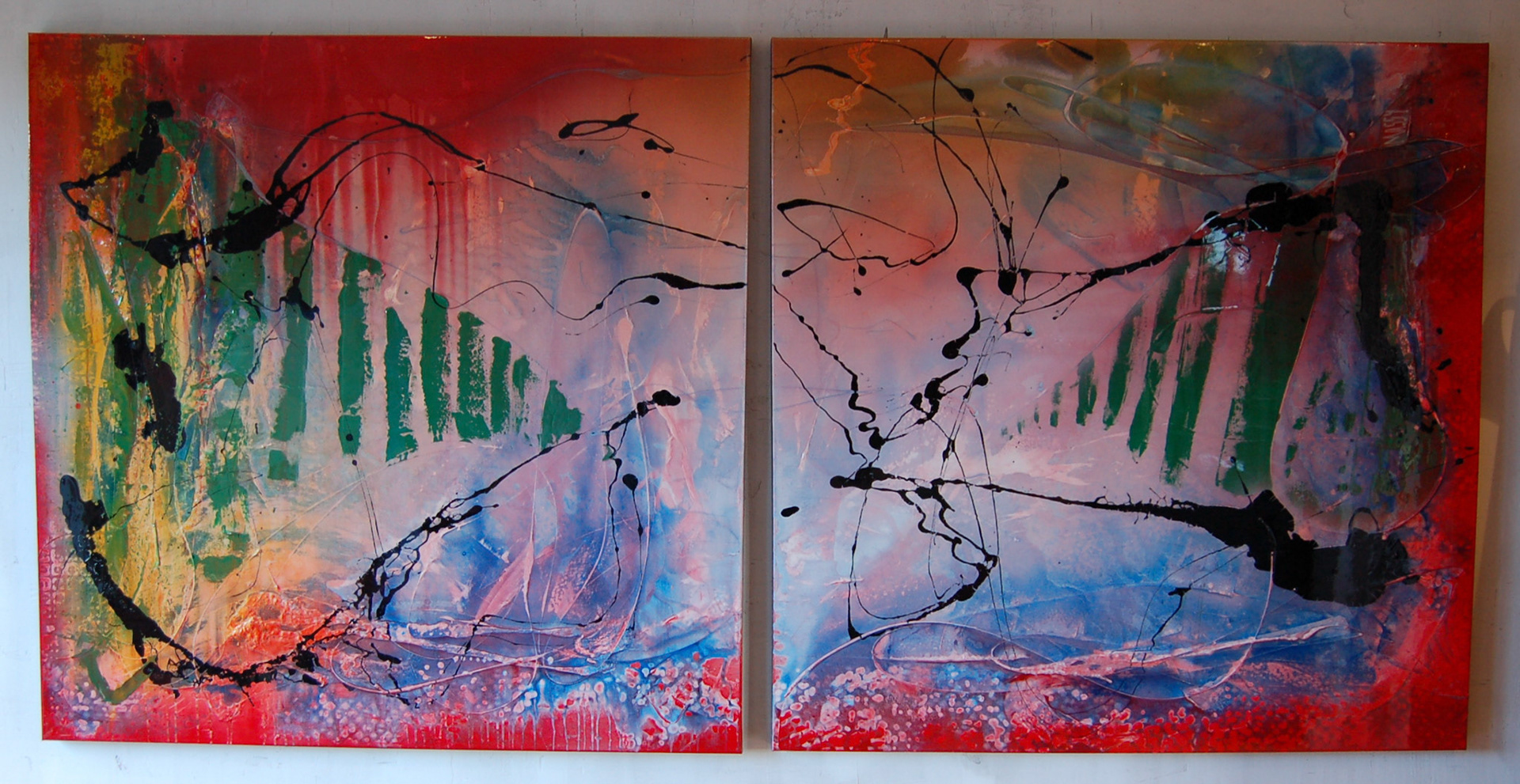 Plastic Jungle - 48"x96" (Diptych) - Mixed media on canvas