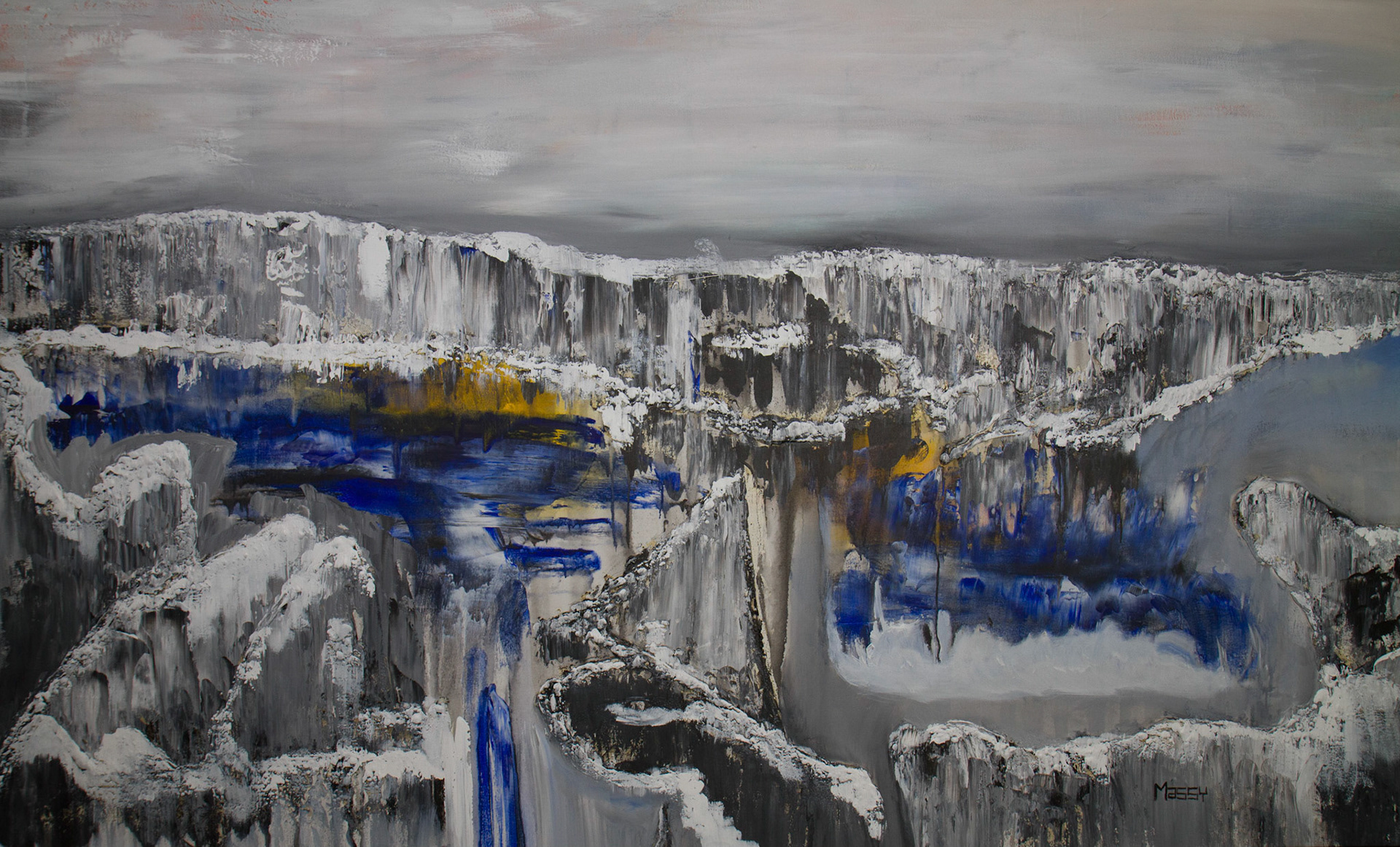 A Place to Escape, A Place in My Mind - 59"x95.5" - Mixed media on canvas