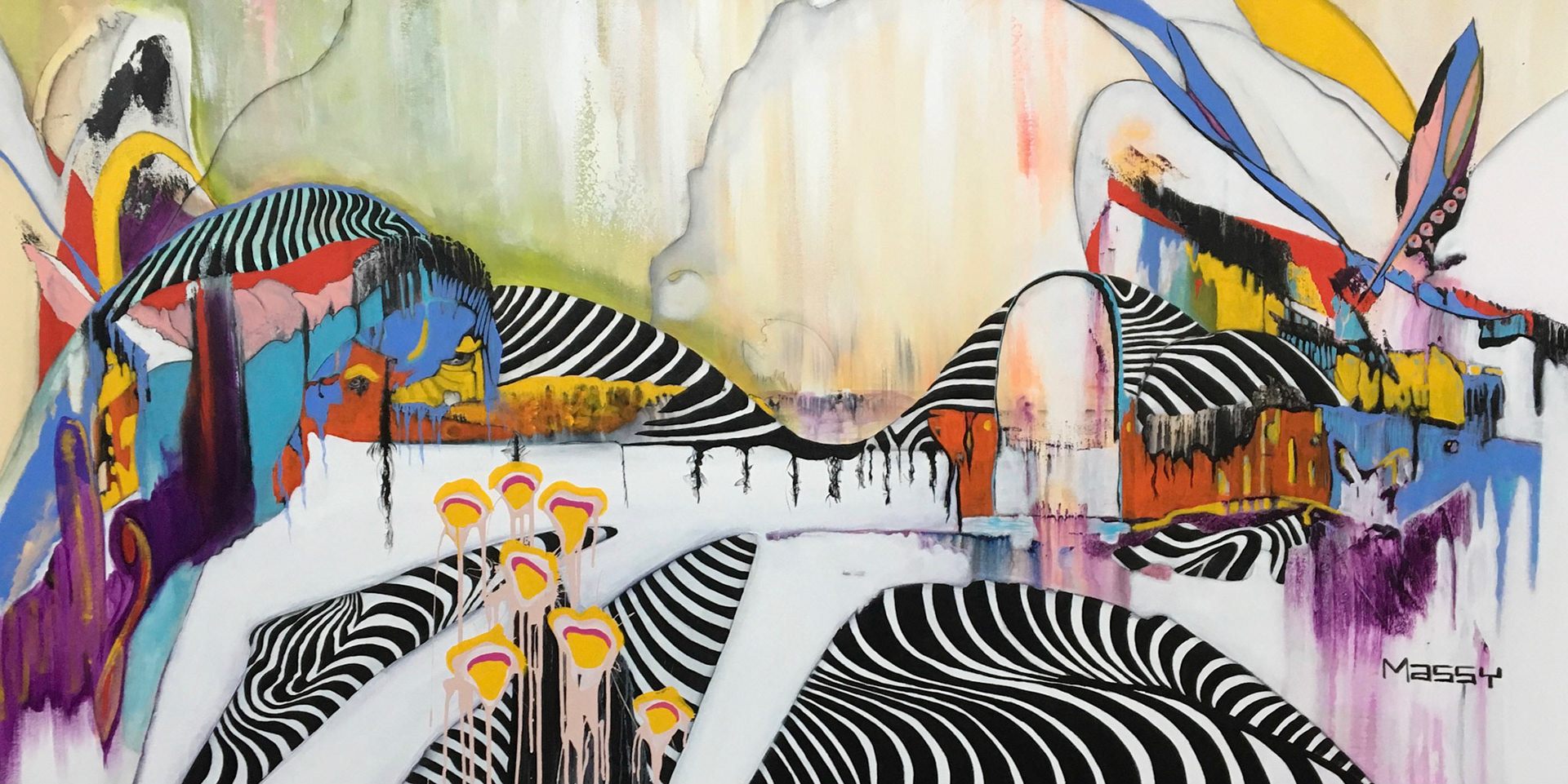 Elysian Fields - 43"x83" - Mixed media on canvas