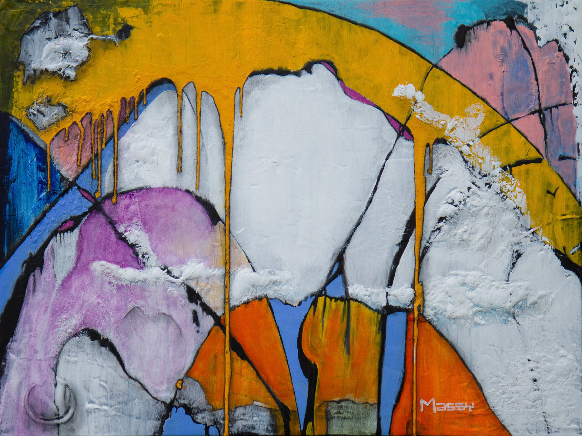 Breathe 'til I Evaporate - 30"x40" - Mixed media on canvas