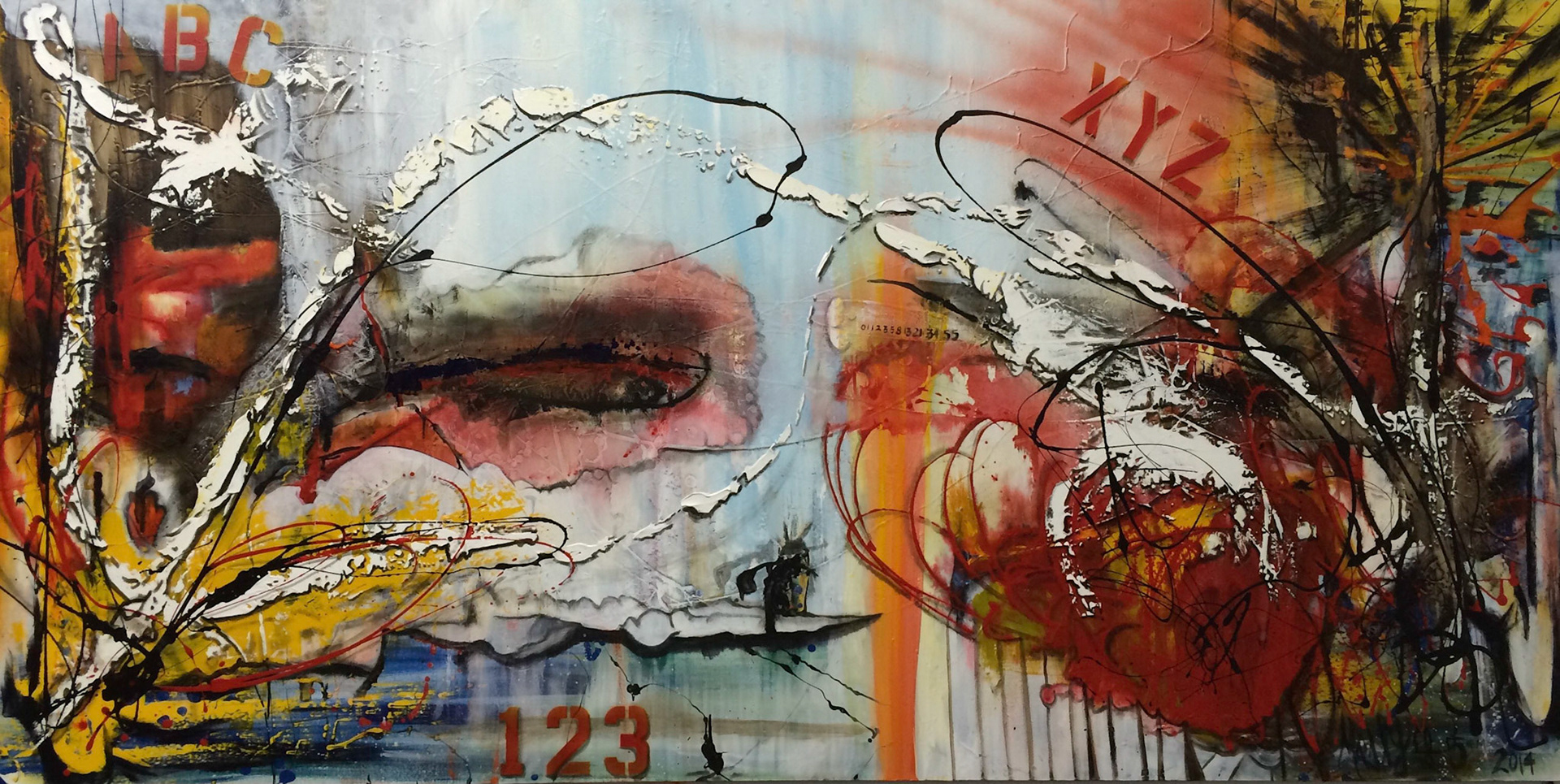 EDUCATION, ABC TO XYZ - 48"x96" - Mixed media on canvas