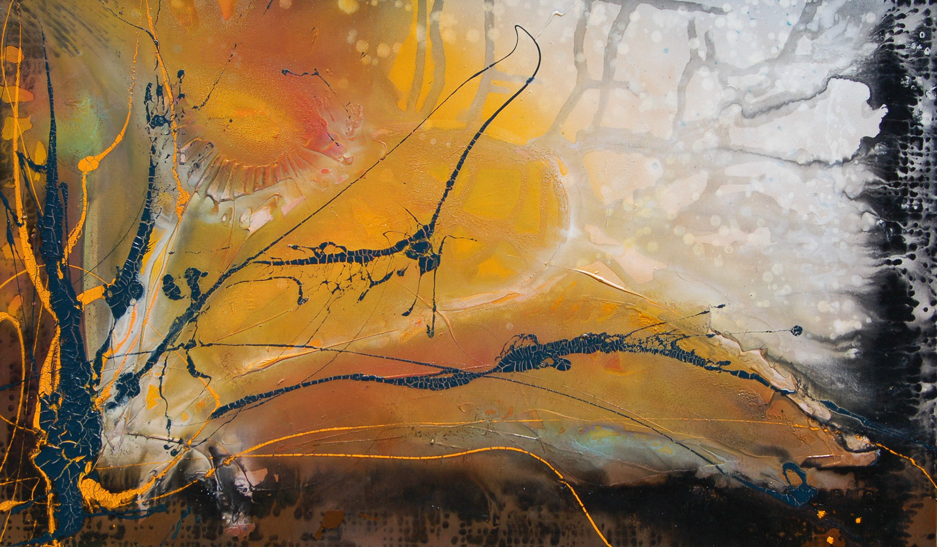 The Golden Mirage - 36"x72" - Mixed Media on canvas