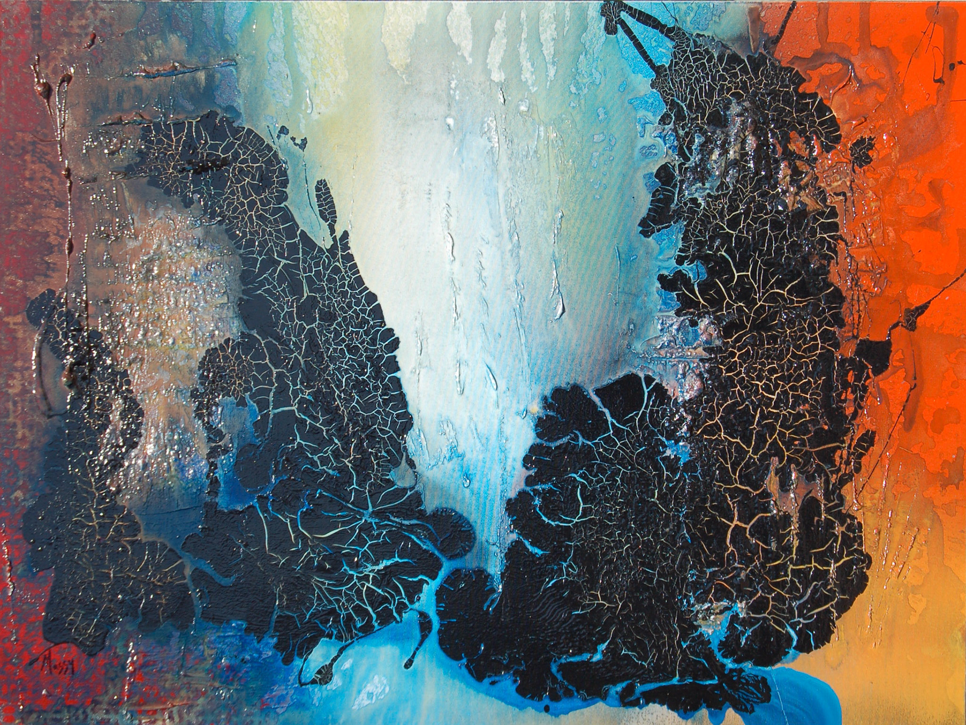 It all came out of the Water - 36"x30" - Mixed media on canvas