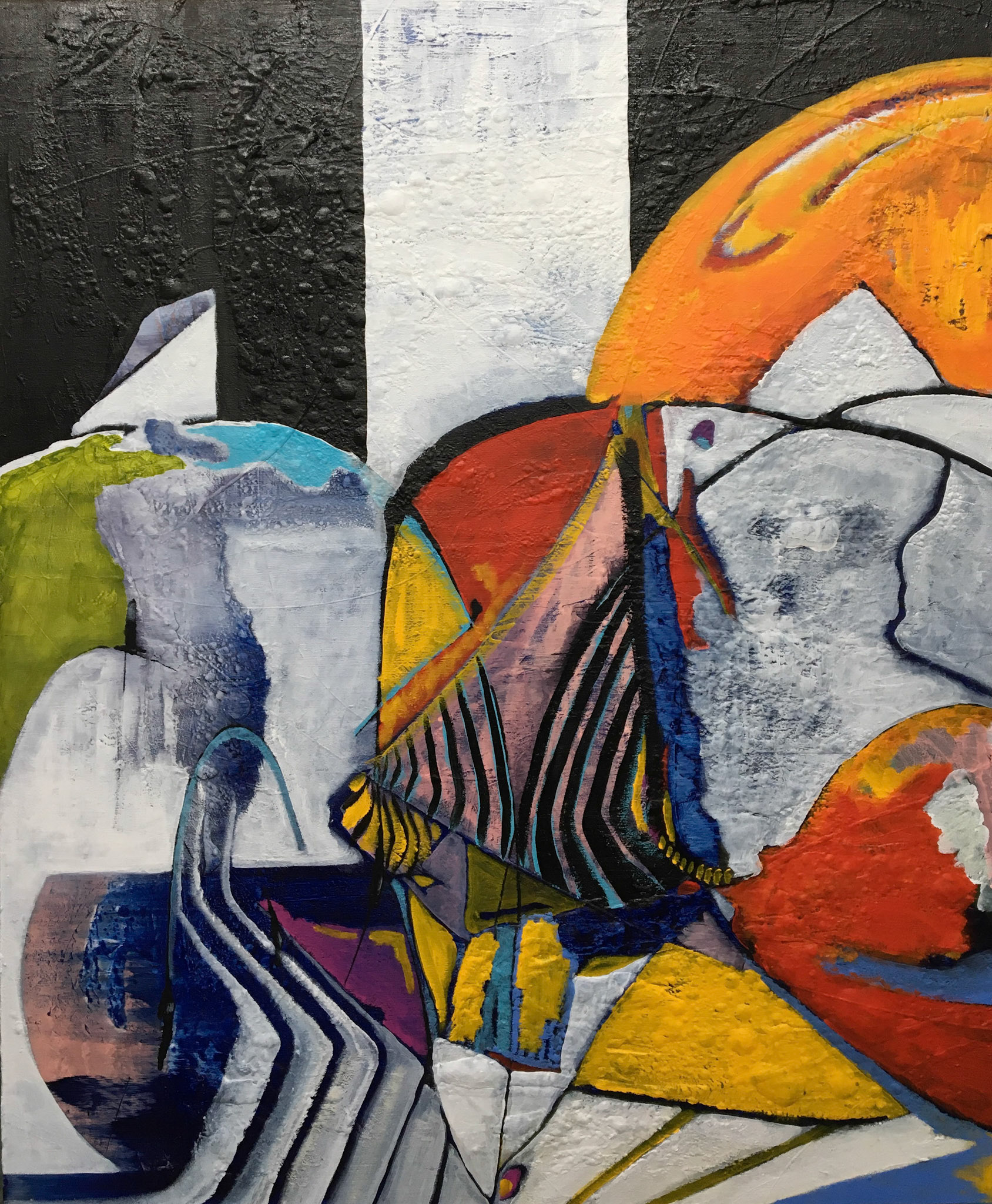 Parting of The Sensory - 36"x30" - Mixed media on canvas