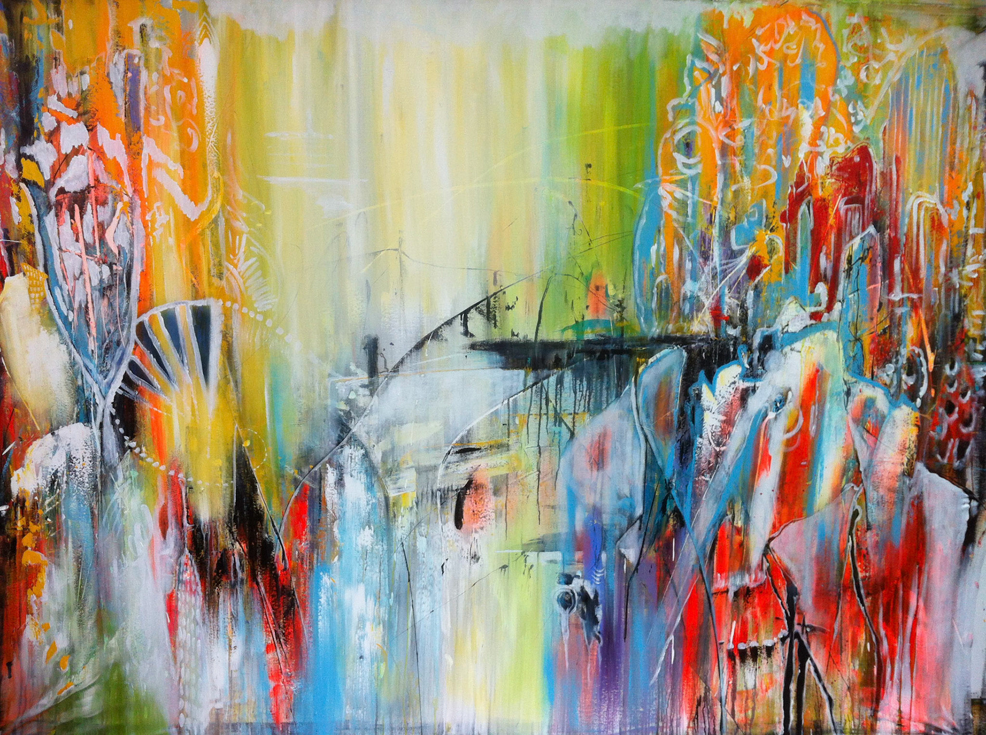 I can't kick this feeling when it hits - 60"x84" - Acrylic and aerosol on canvas
