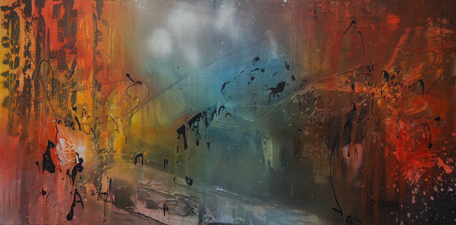 Visiting Your Inner Light - 36"x72" - Mixed media on canvas