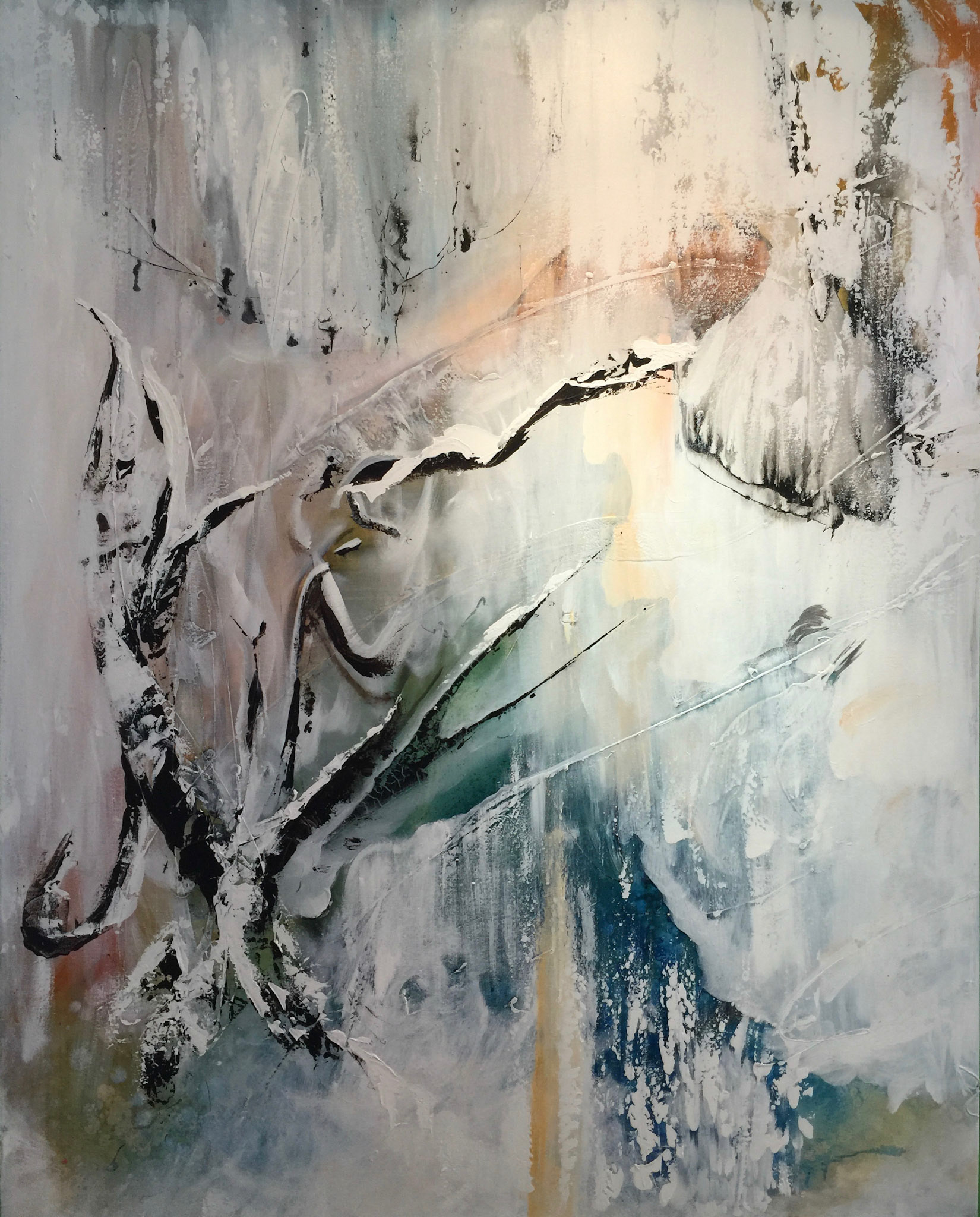 Nature's power struggle - 60"x48" - Mixed media on canvas
