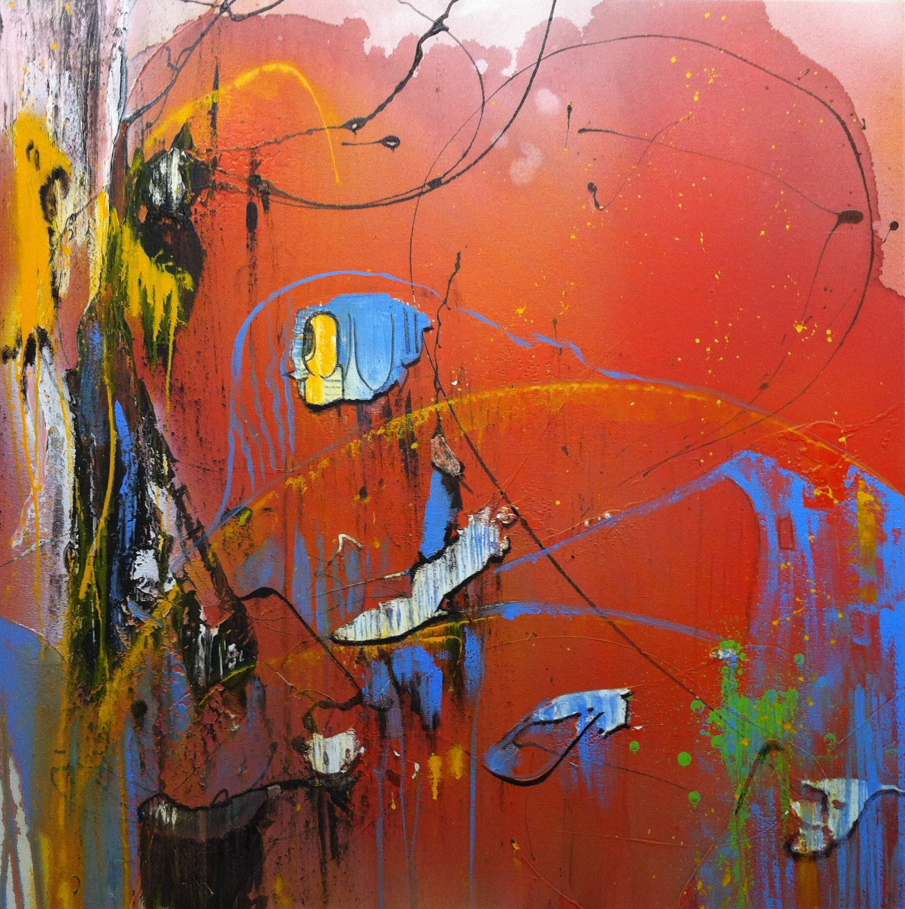 Sinatra - 40"x40" - Mixed media on canvas