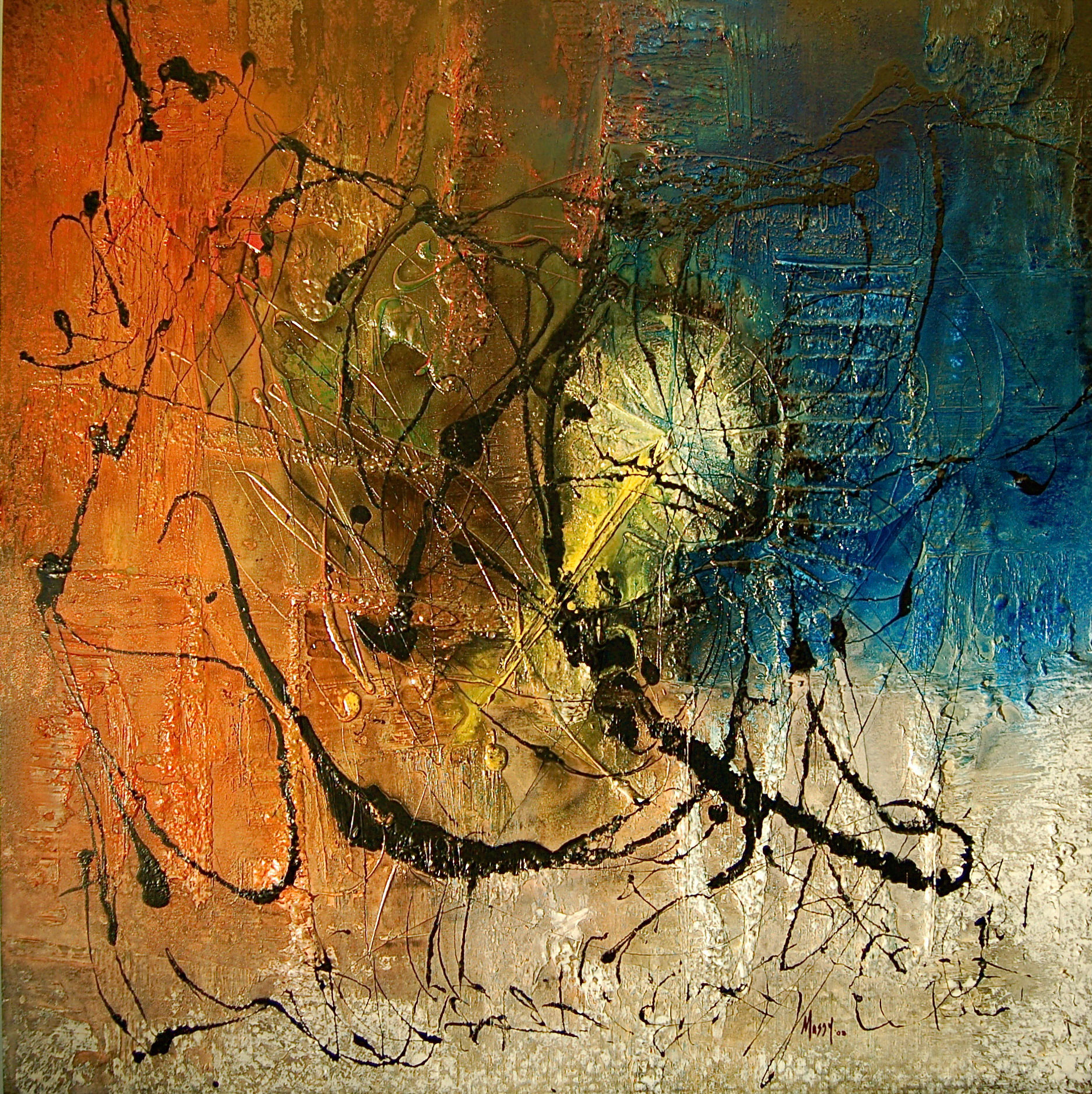 Satisfy this hungriness - 48"x48"- Mixed media on canvas