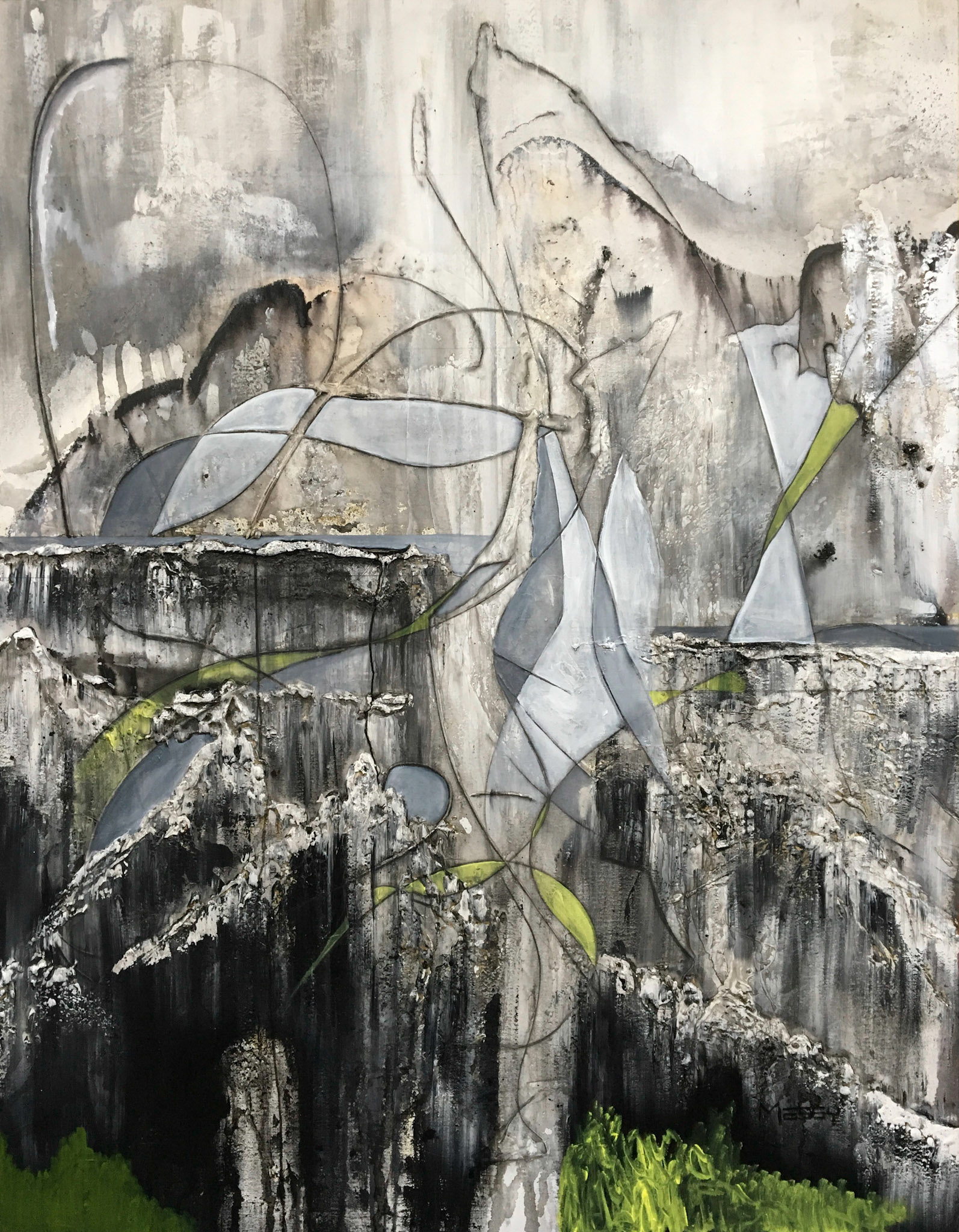 Unraveled - 75"x58" - Mixed media on canvas