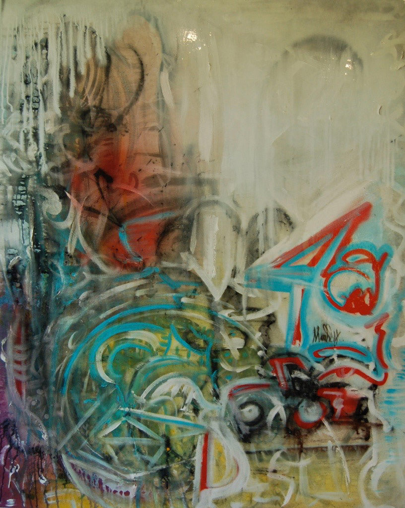 My Body is a Cage - 48"x40" - Mixed Media on canvas