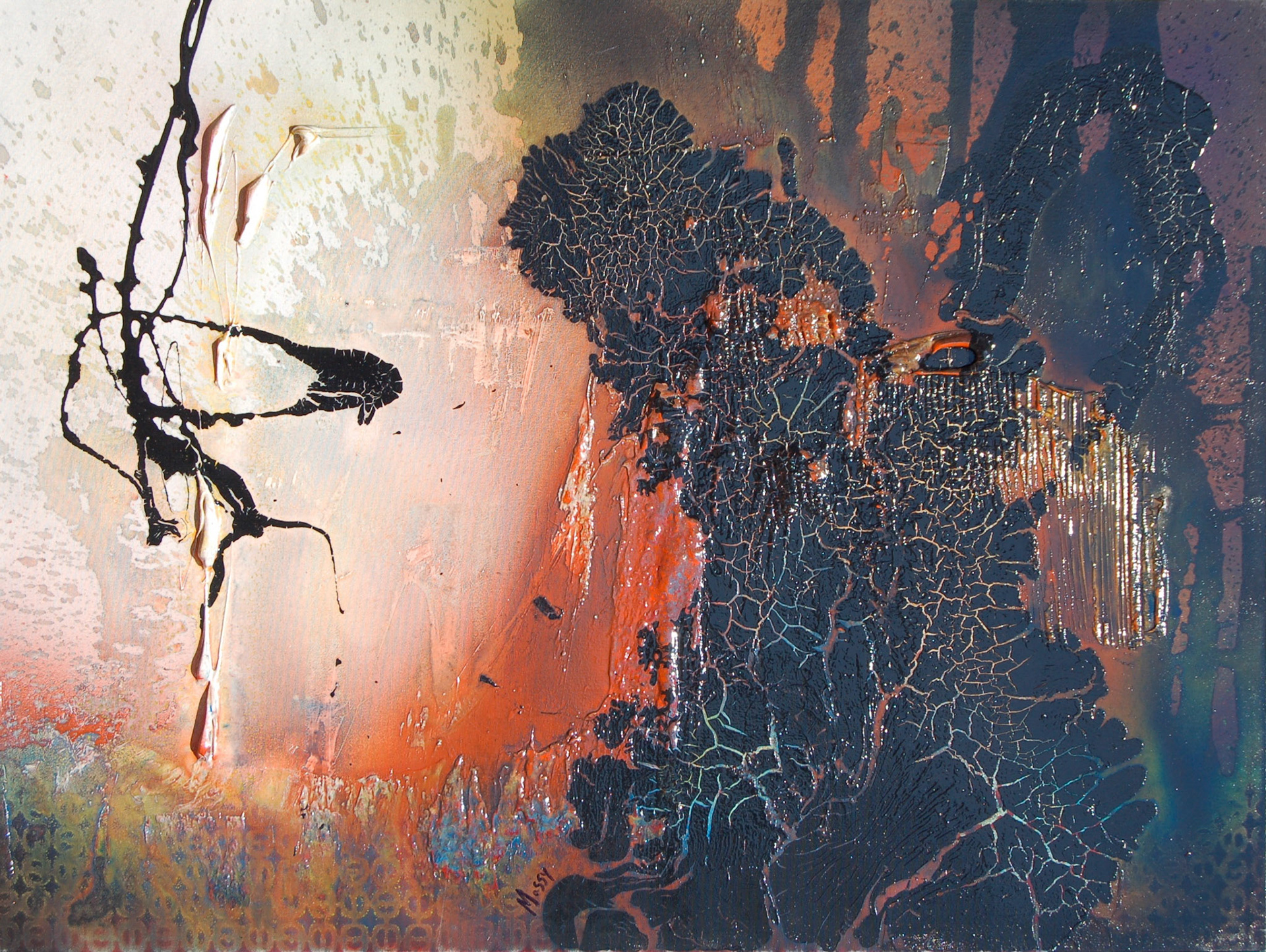 Harvest Moon - 30"x36" - Mixed media on canvas