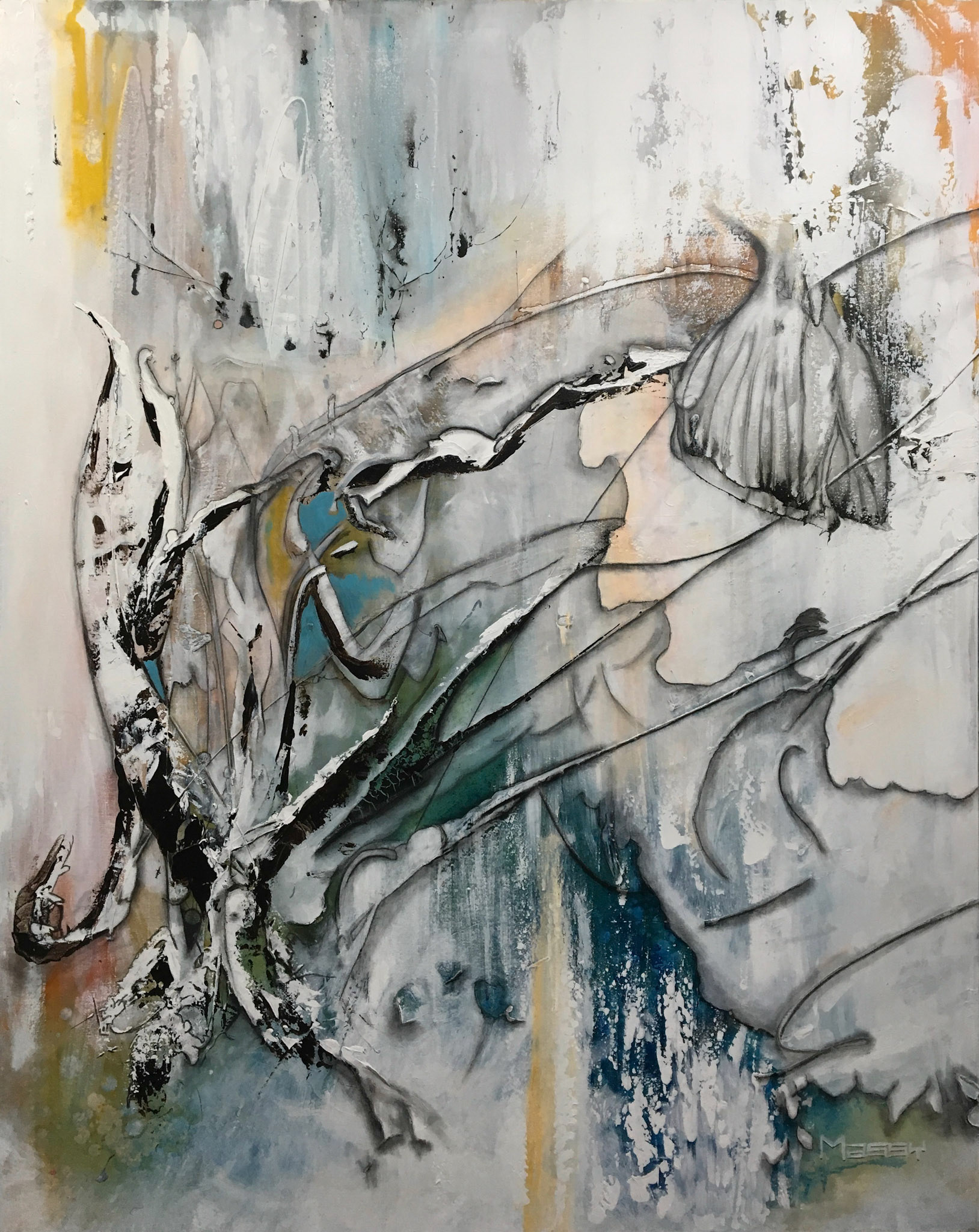 Natures power struggle - 60"x48" - Mixed media on canvas