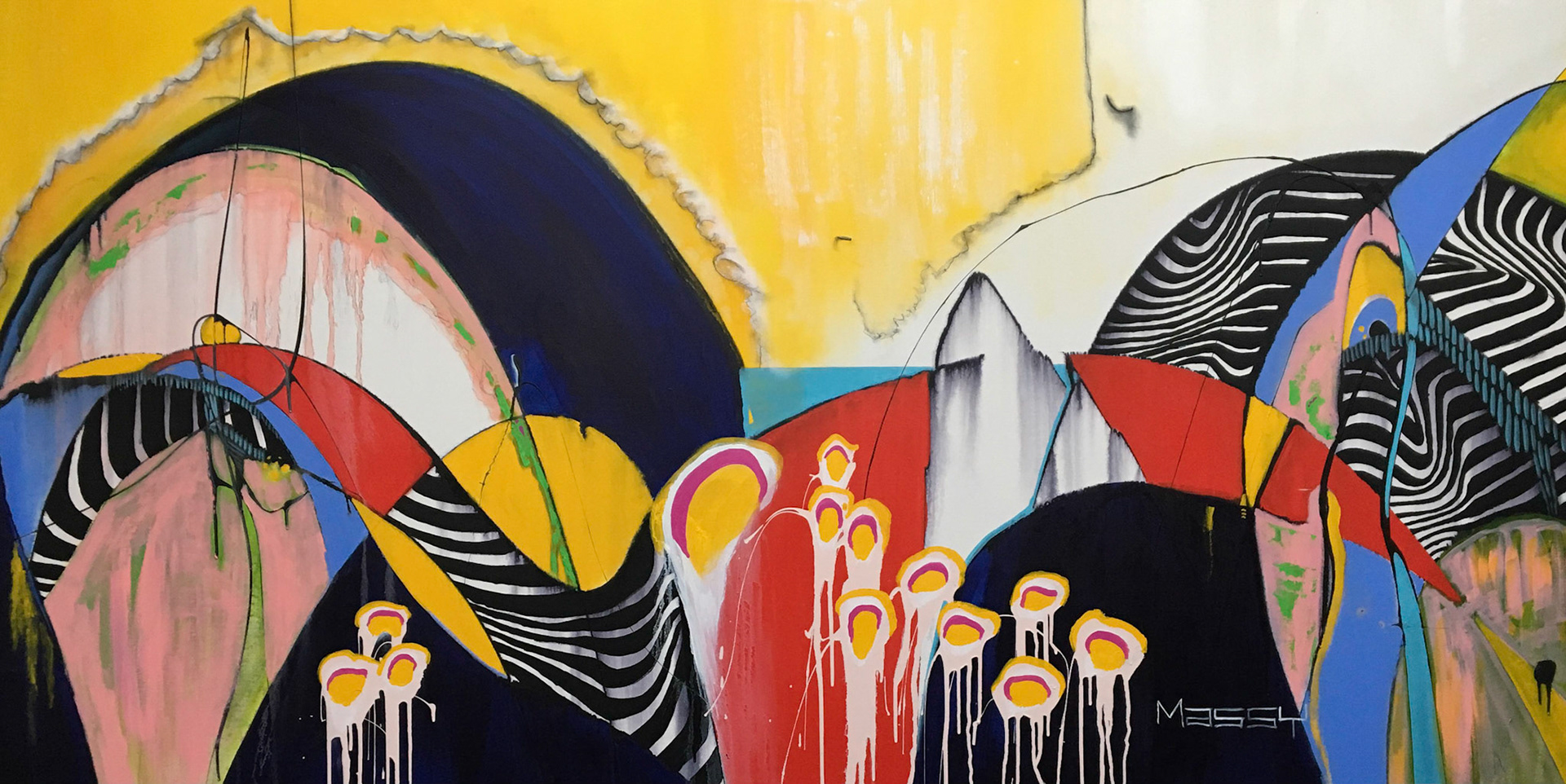 Perpetual Motion of The Chrysaora Hysocella - 42"x84" - Mixed media on canvas
