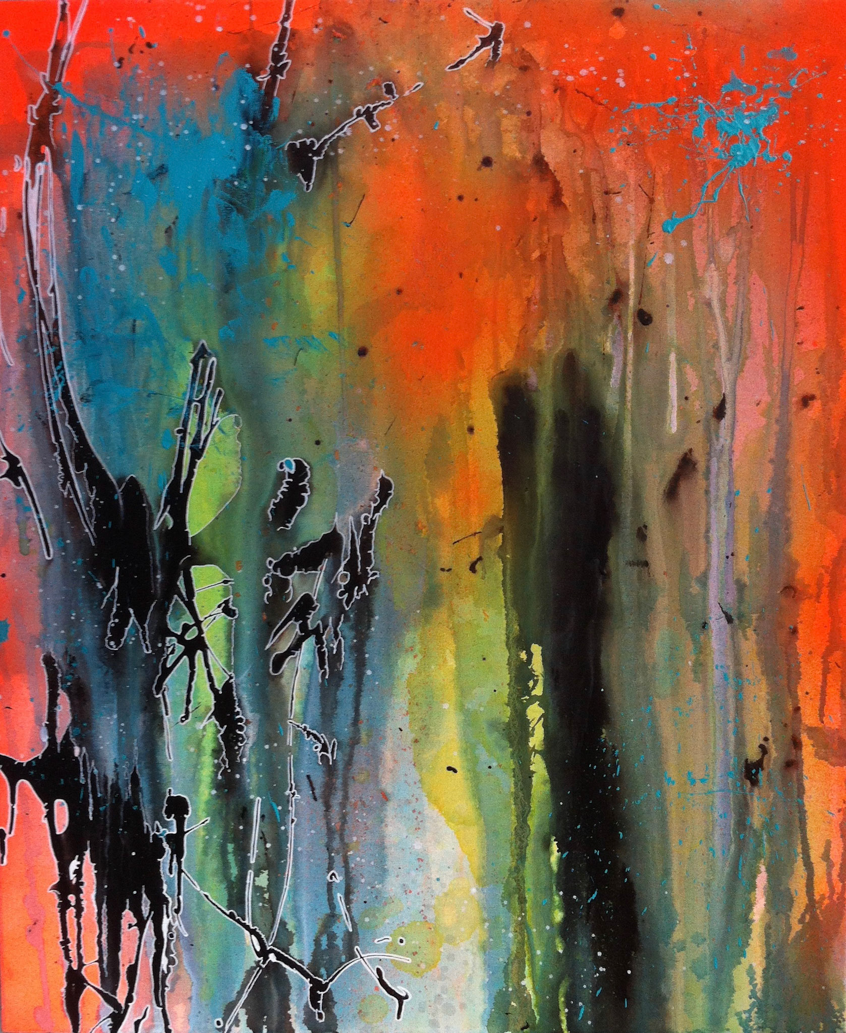 Emerging from the Nebula - 40"x30" - Mixed media on canvas