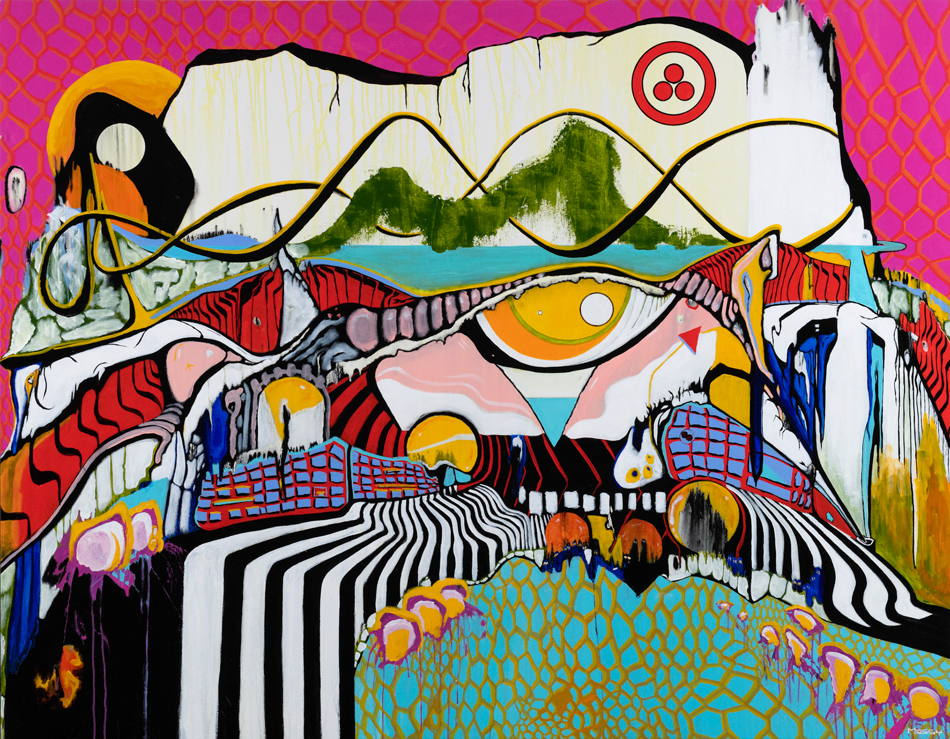 The Eye of The Jelly Queen - 60"x77" - Mixed media on canvas