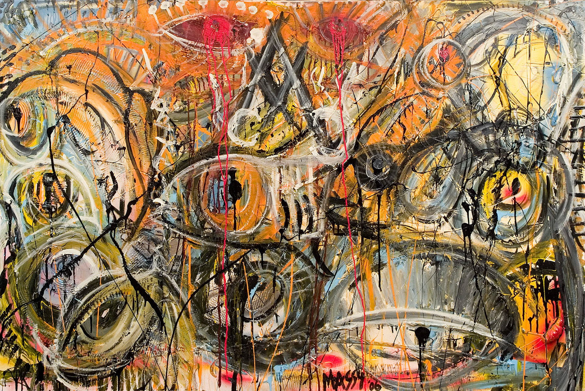 Sipping Some Single-Malt Scotch On a Sunny Sunday Afternoon - 48"x72"  - Mixed media on canvas