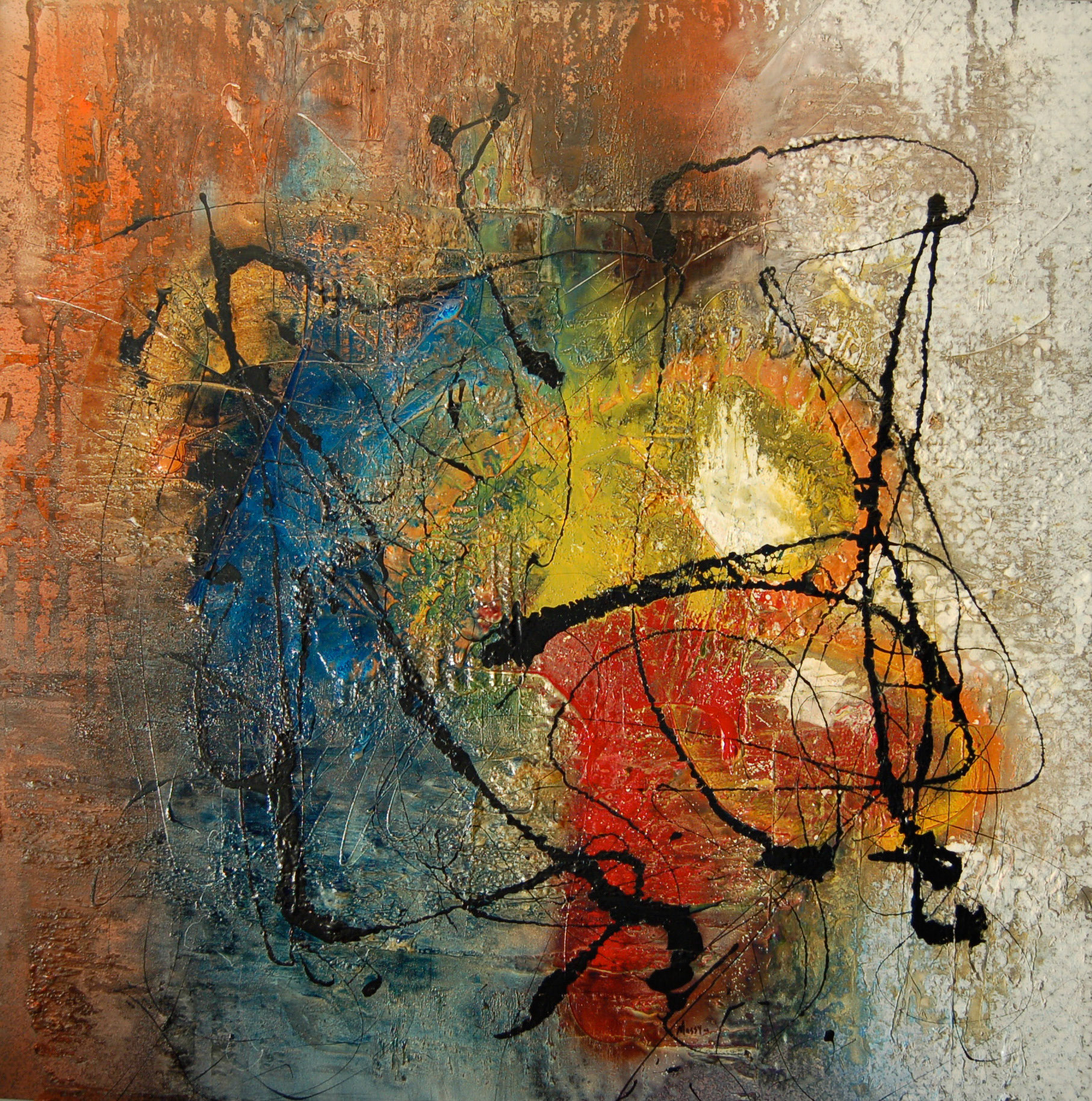 You Kissed me - 48"x48"- Mixed media on canvas