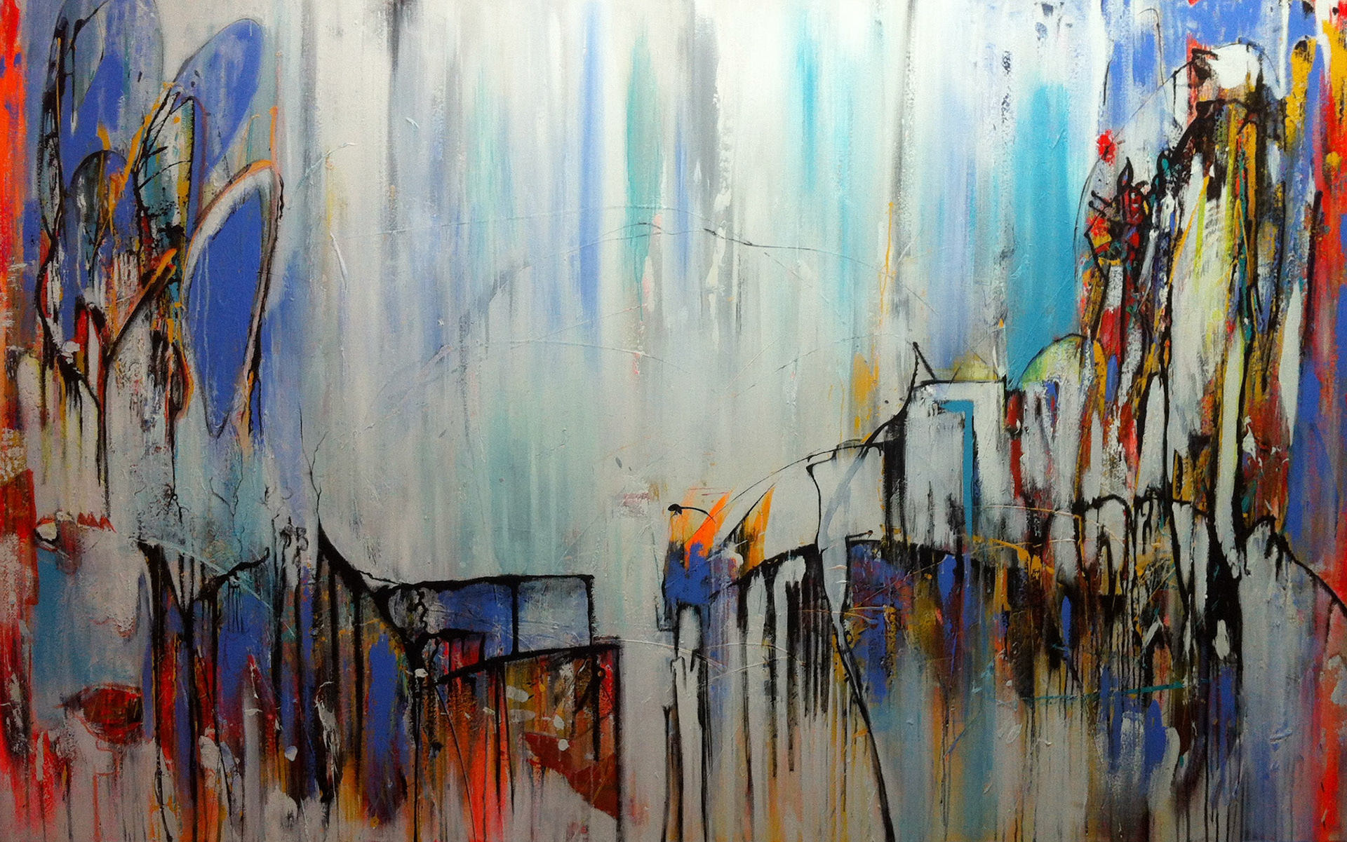 Time wasted saving Time - 48"x 96" - Acrylic on canvas