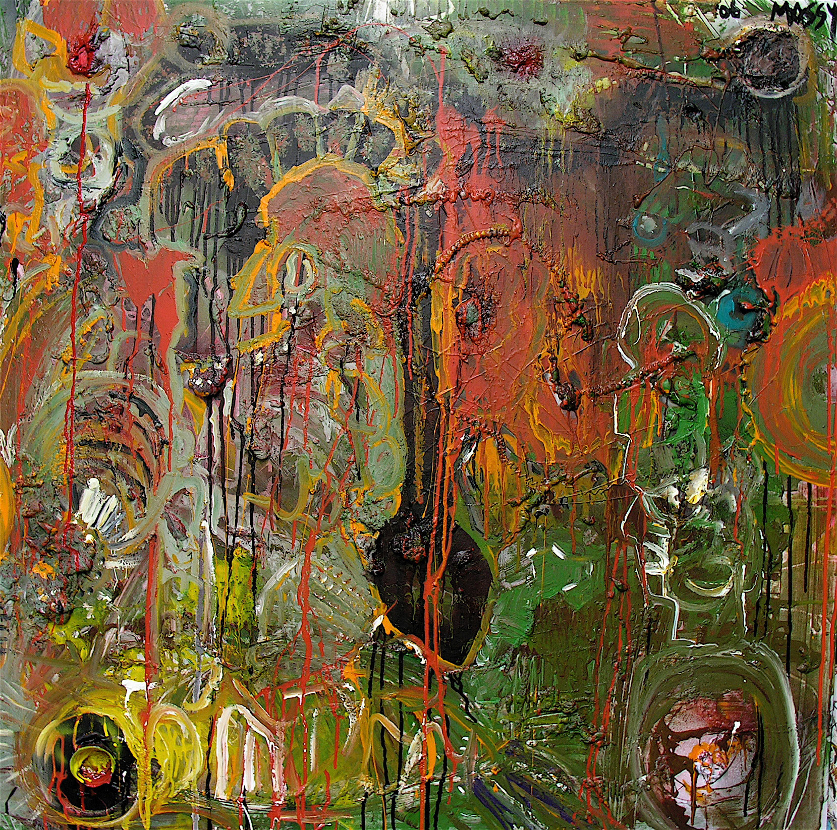 Rush Of Blood To The Head - 36"x36" - Mixed media on canvas