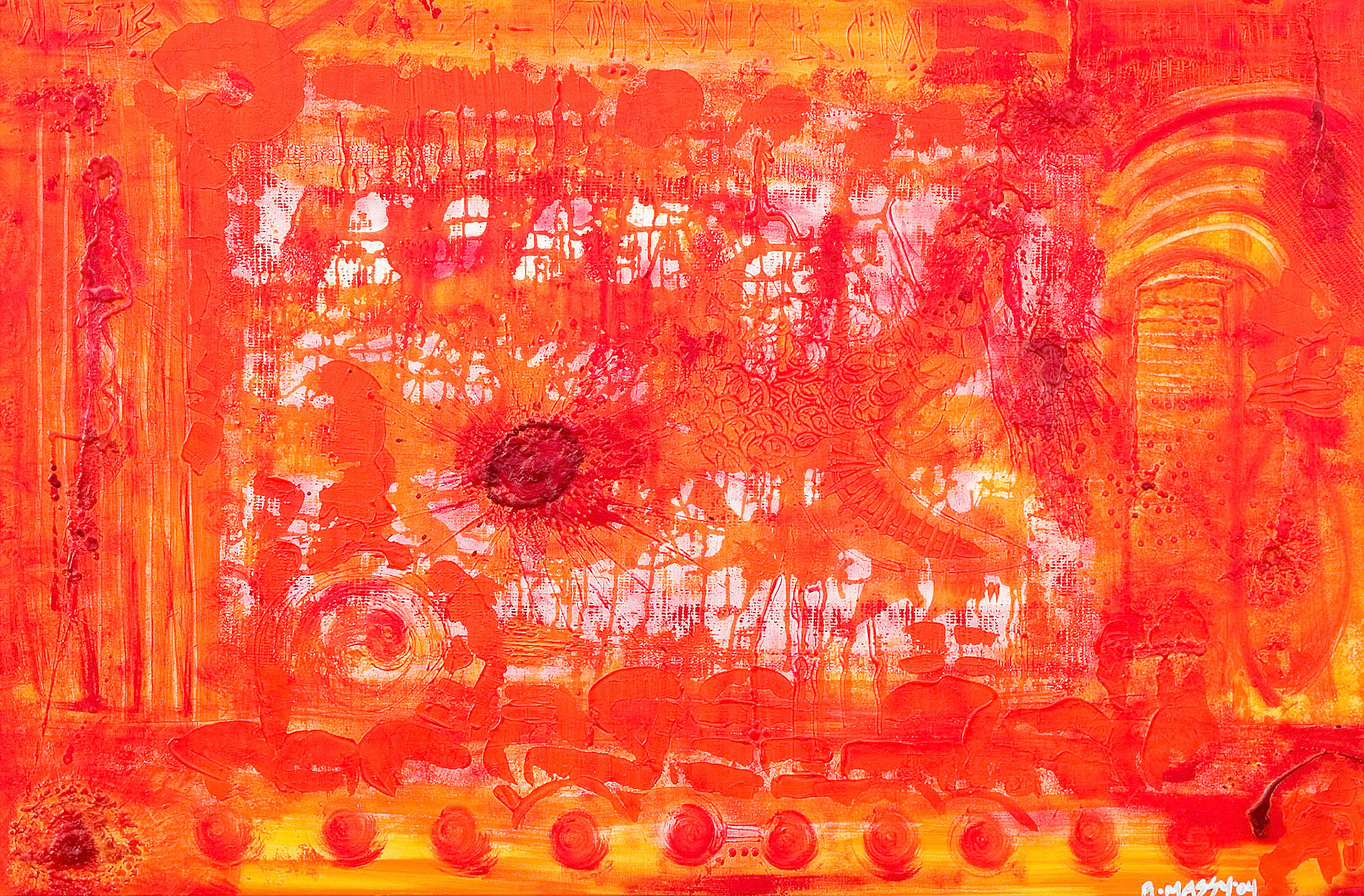 Level Orange - 40”x60” - Mixed media on canvas
