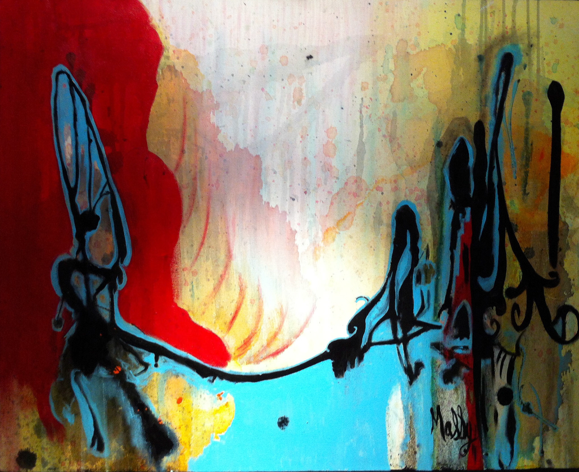 Bridging the Gap - 24"x30" - Mixed media on canvas