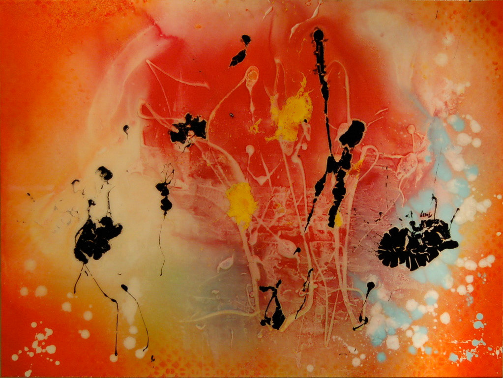 Midnight's Another Day - 30"x40" - Mixed Media on canvas + Resin
