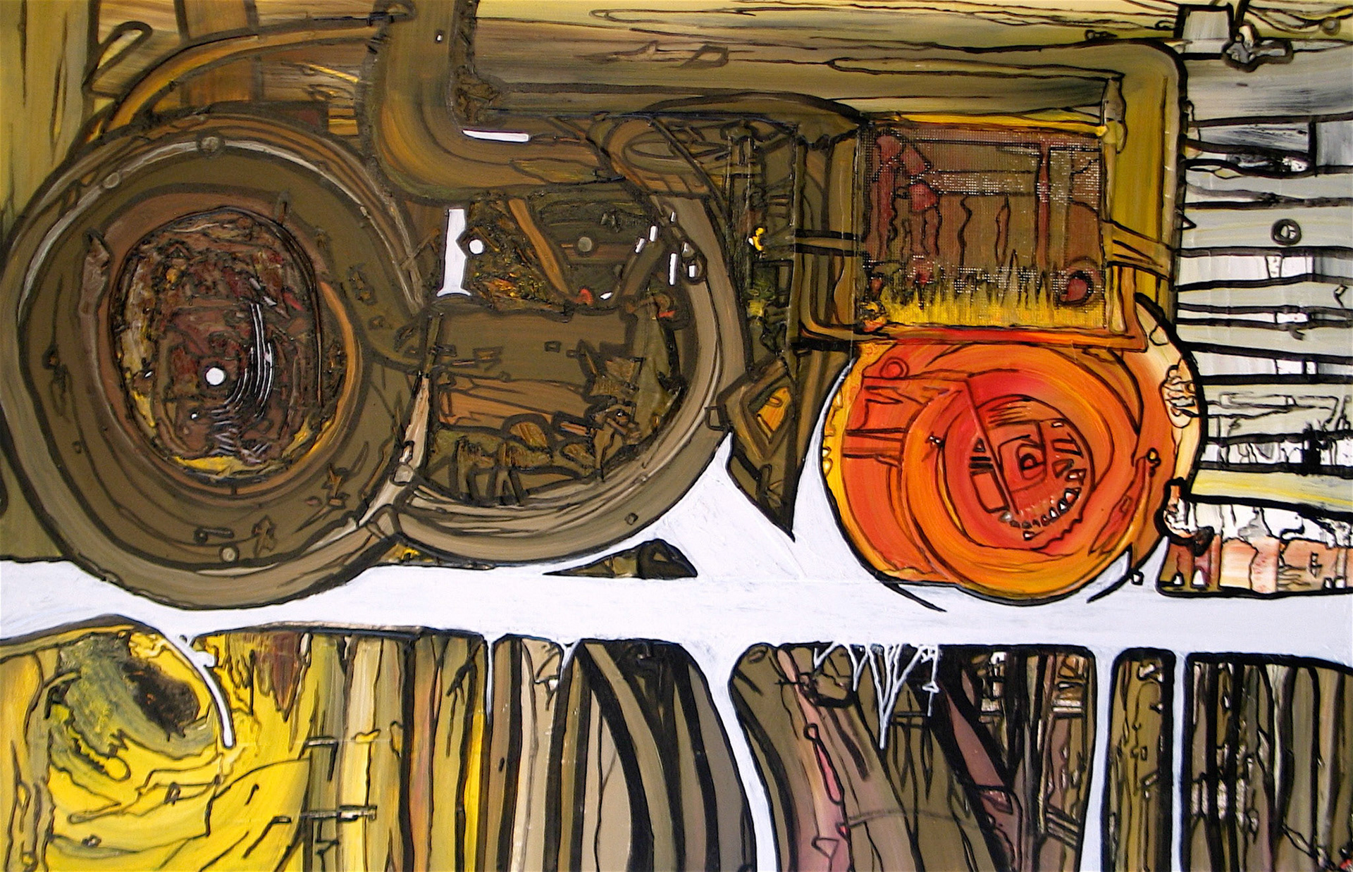 One For The Road - 48"x72" - Mixed media on canvas + Resin