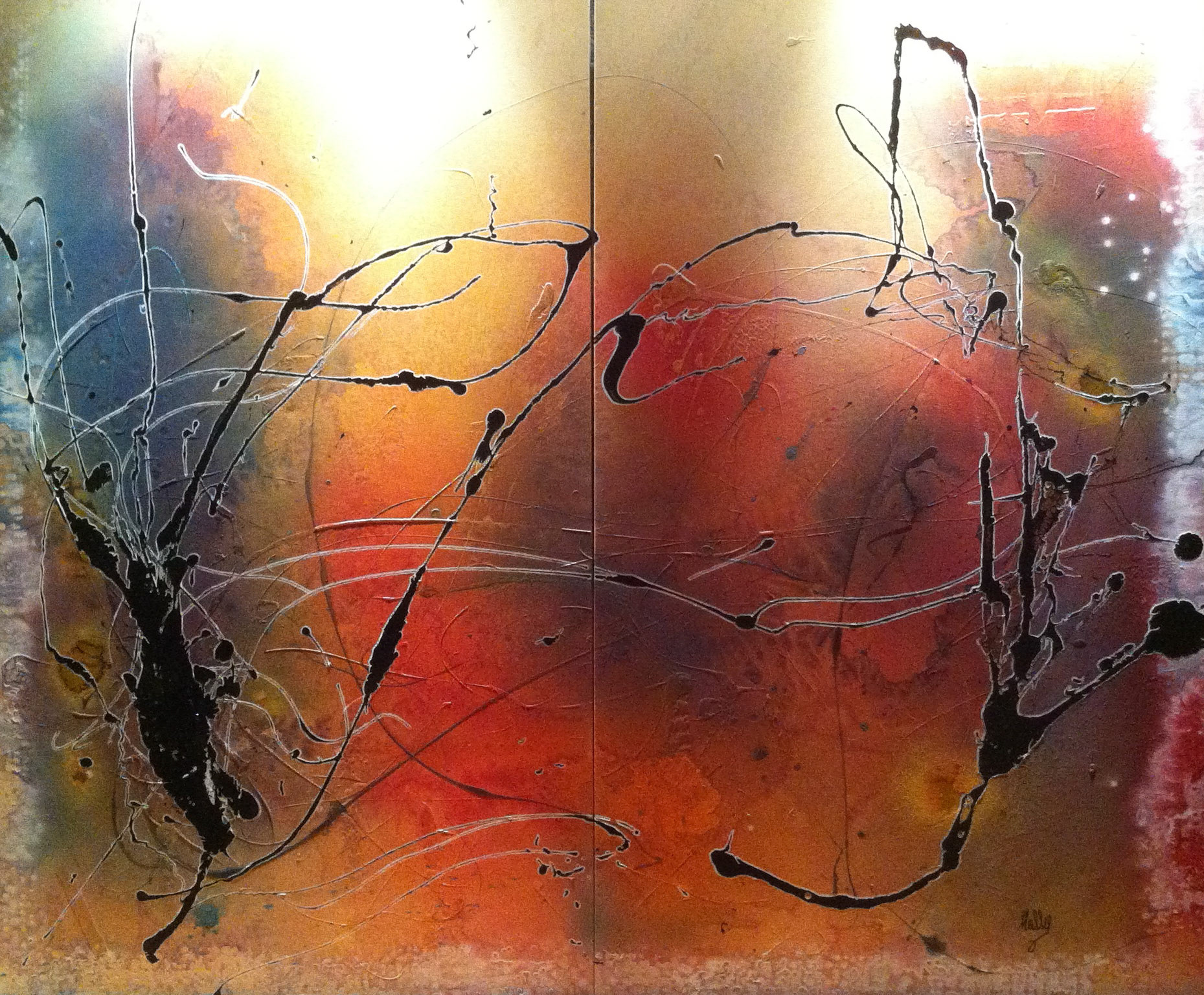 The Afterlife - 72"x72" (Diptych) - Mixed media on canvas