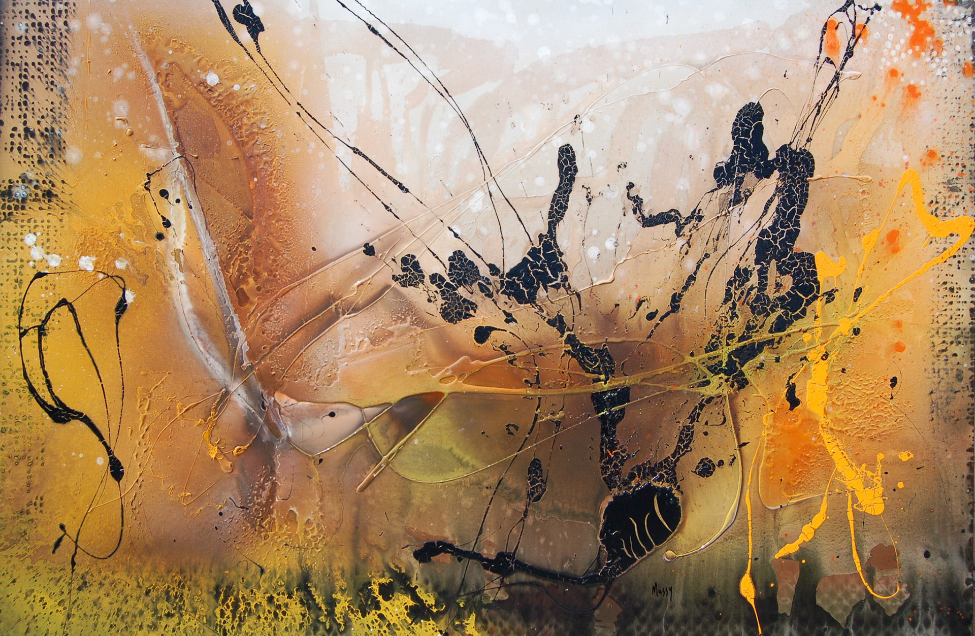 Another Time, Another Place - 48"x72" - Mixed Media on canvas