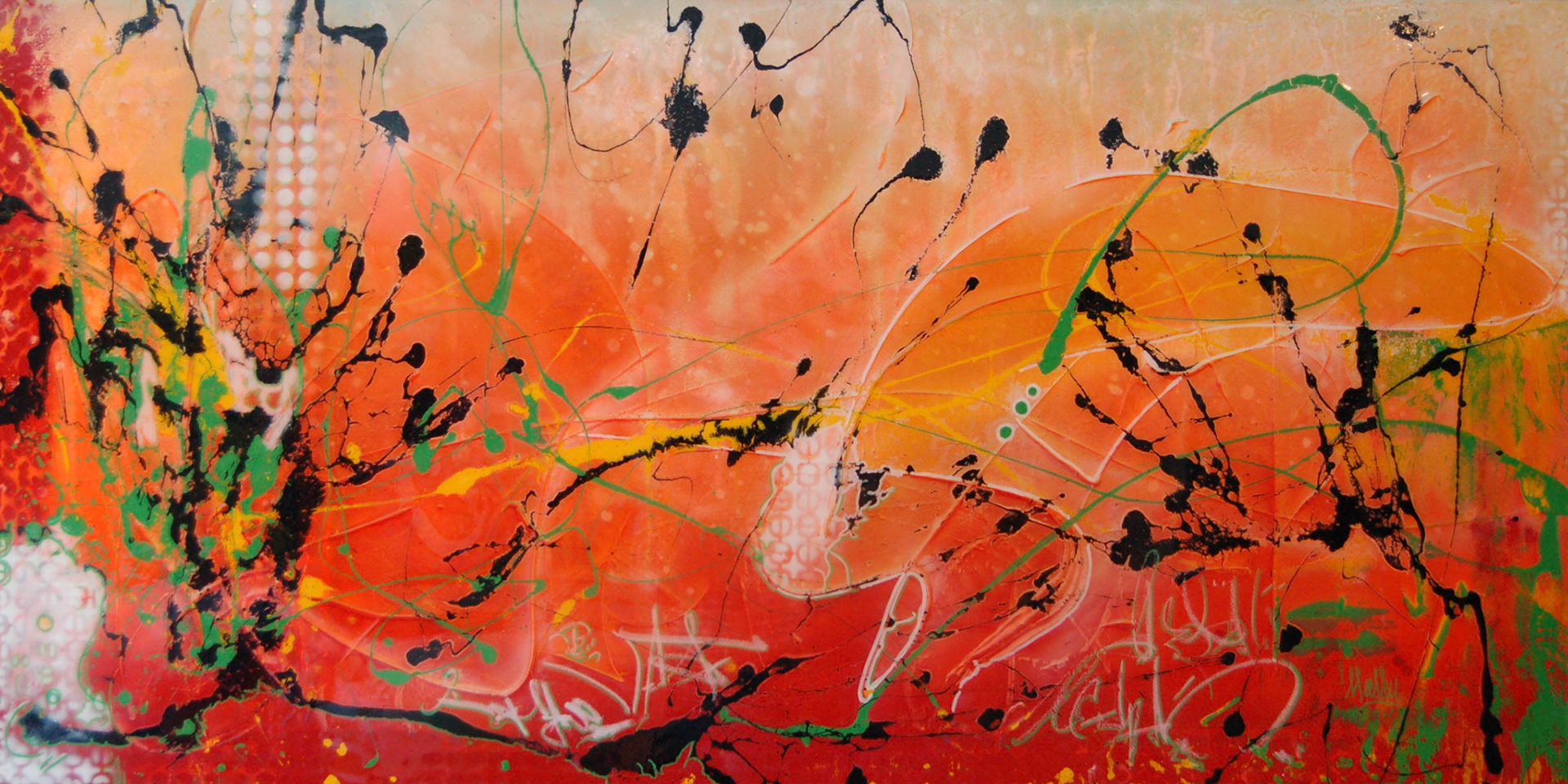 Big Sketch of a Fantasy - 30"x60" - Mixed Media on canvas