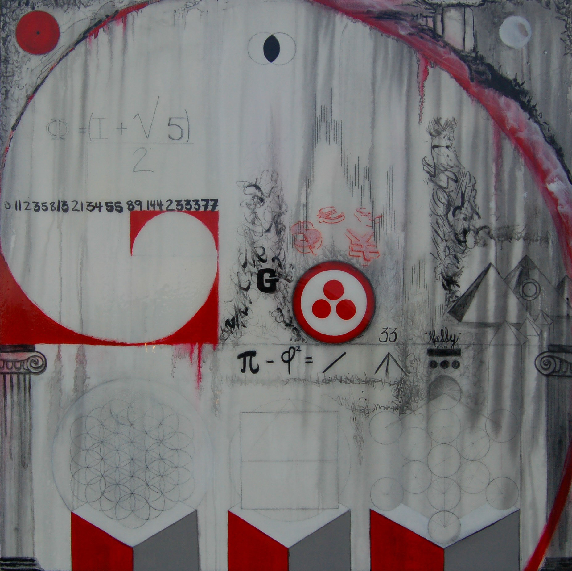 The Golden Rules - 48"x48" - Mixed media on canvas