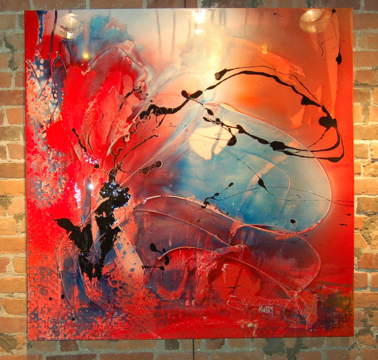 I Go Through These Walls - 48"x48" - Mixed media canvas