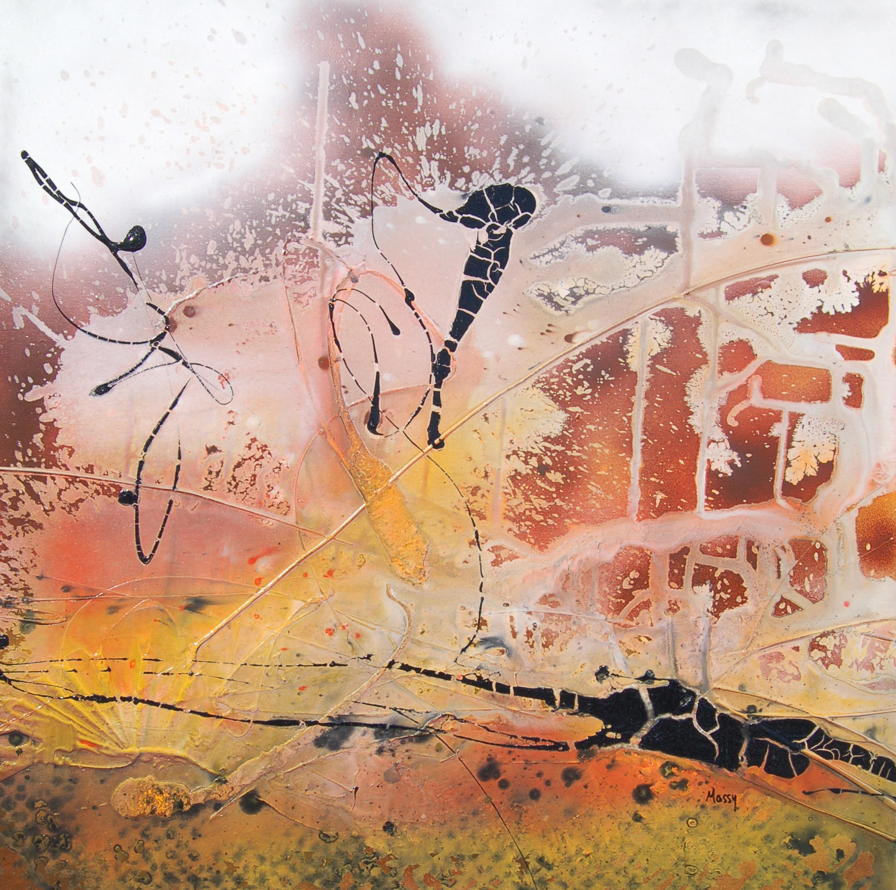 Say you - 40"x40" - Mixed media on canvas