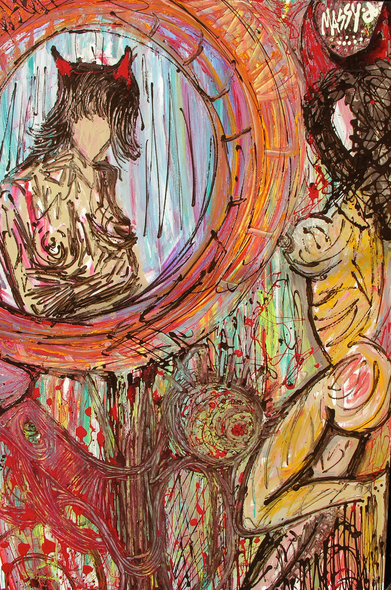 Reflexions - 72"x48" - Mixed media on canvas