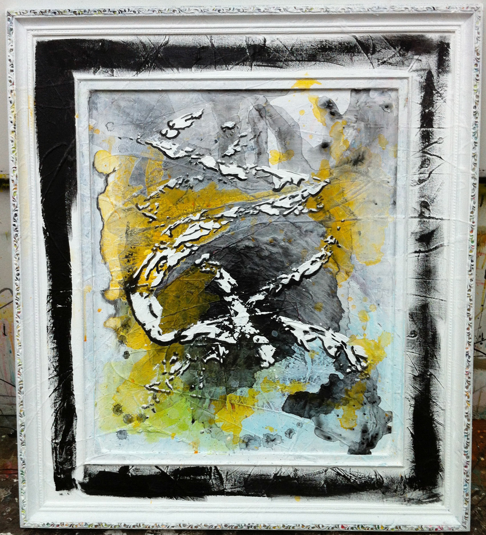 A cool down place - 30"x24" - Mixed media on canvas and frame