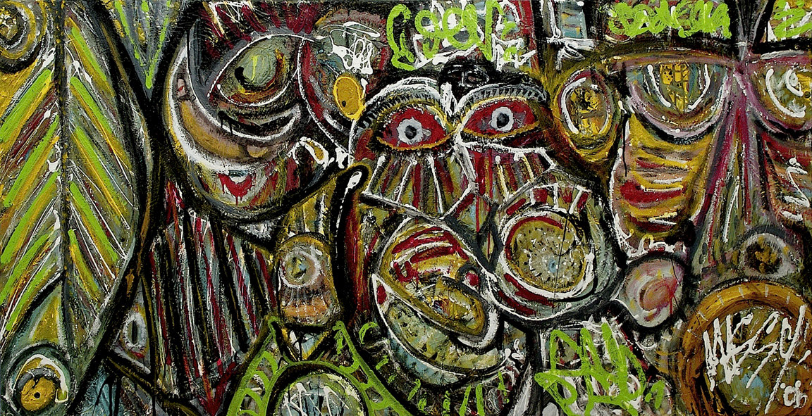Tribal Zuly Party - 36"x60" - Mixed media on canvas