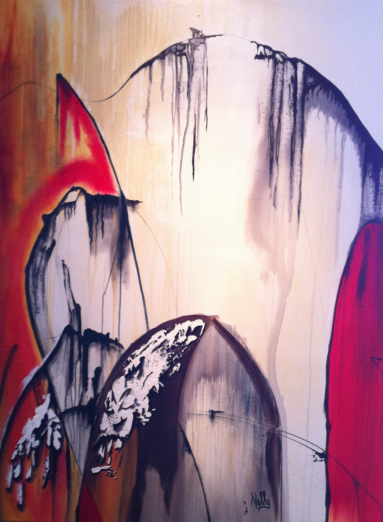 Misty Mountains of Eldorado - 48"x36" - Mixed media on canvas